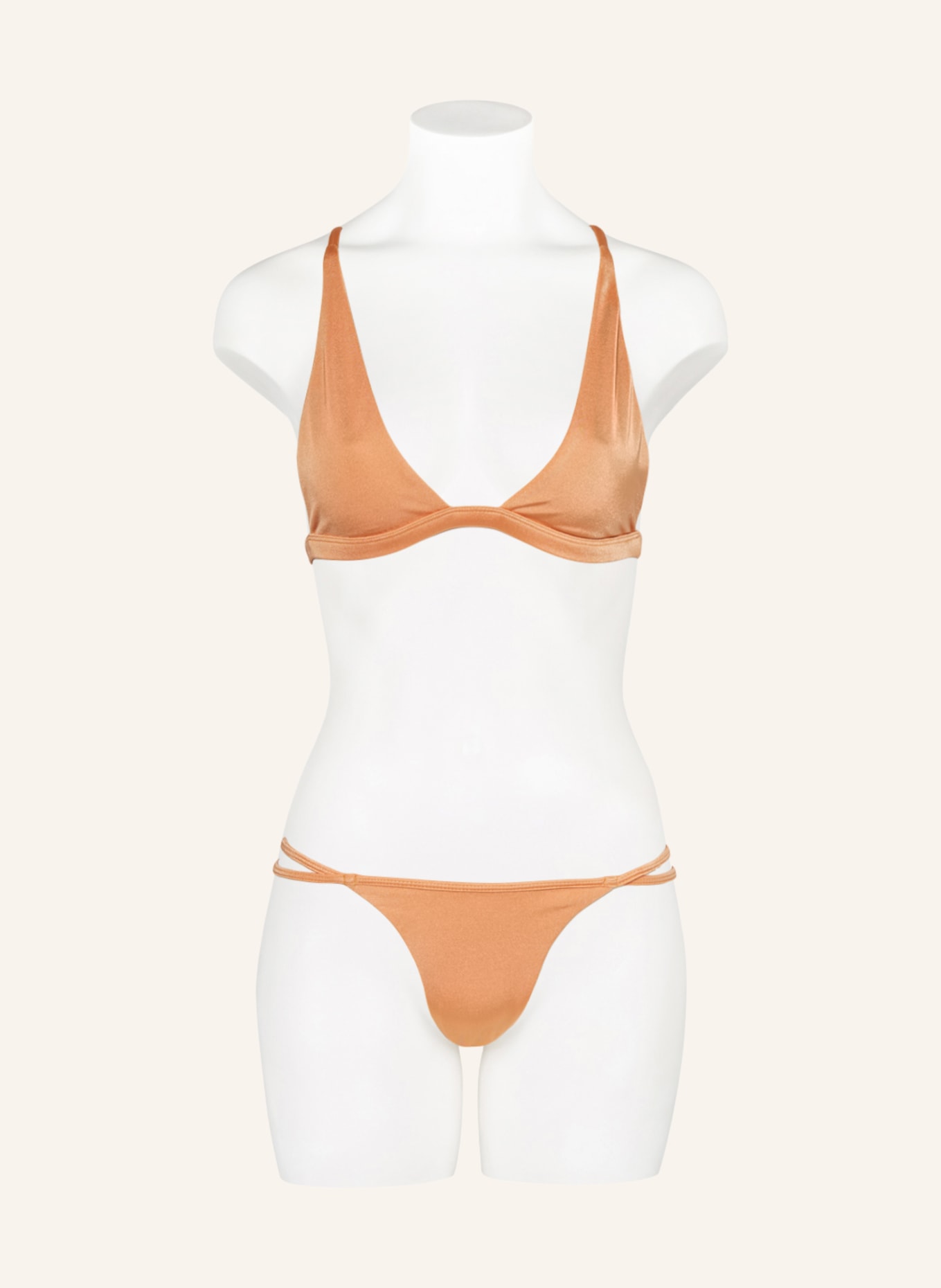 espadrij l'originale Triangle bikini top EILEEN, Color: LIGHT ORANGE (Image 2)