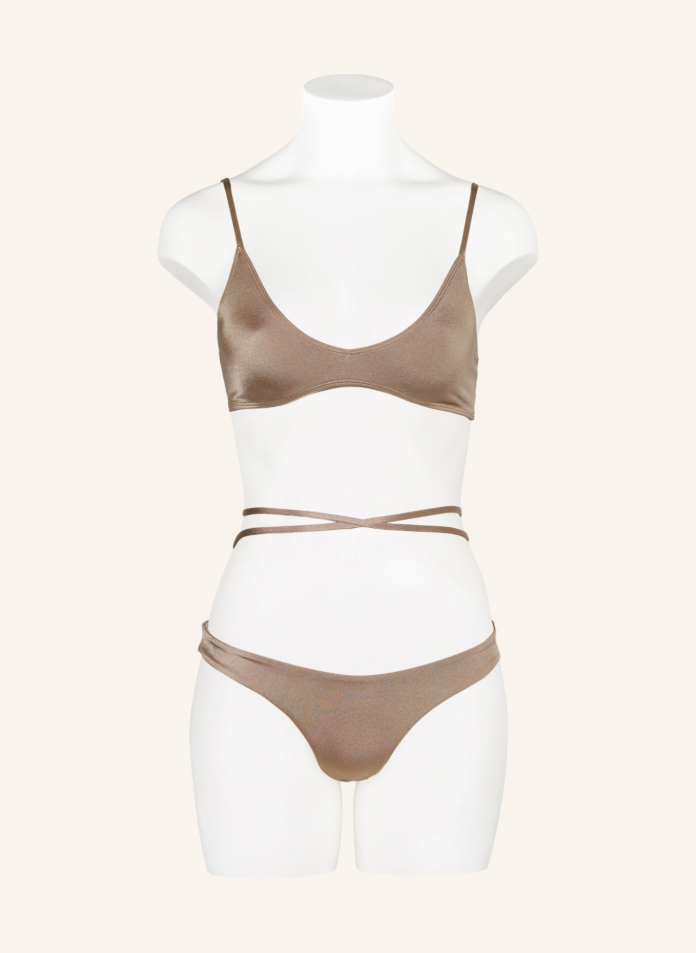 espadrij l'originale Triangle bikini top EDDA, Color: LIGHT BROWN (Image 2)