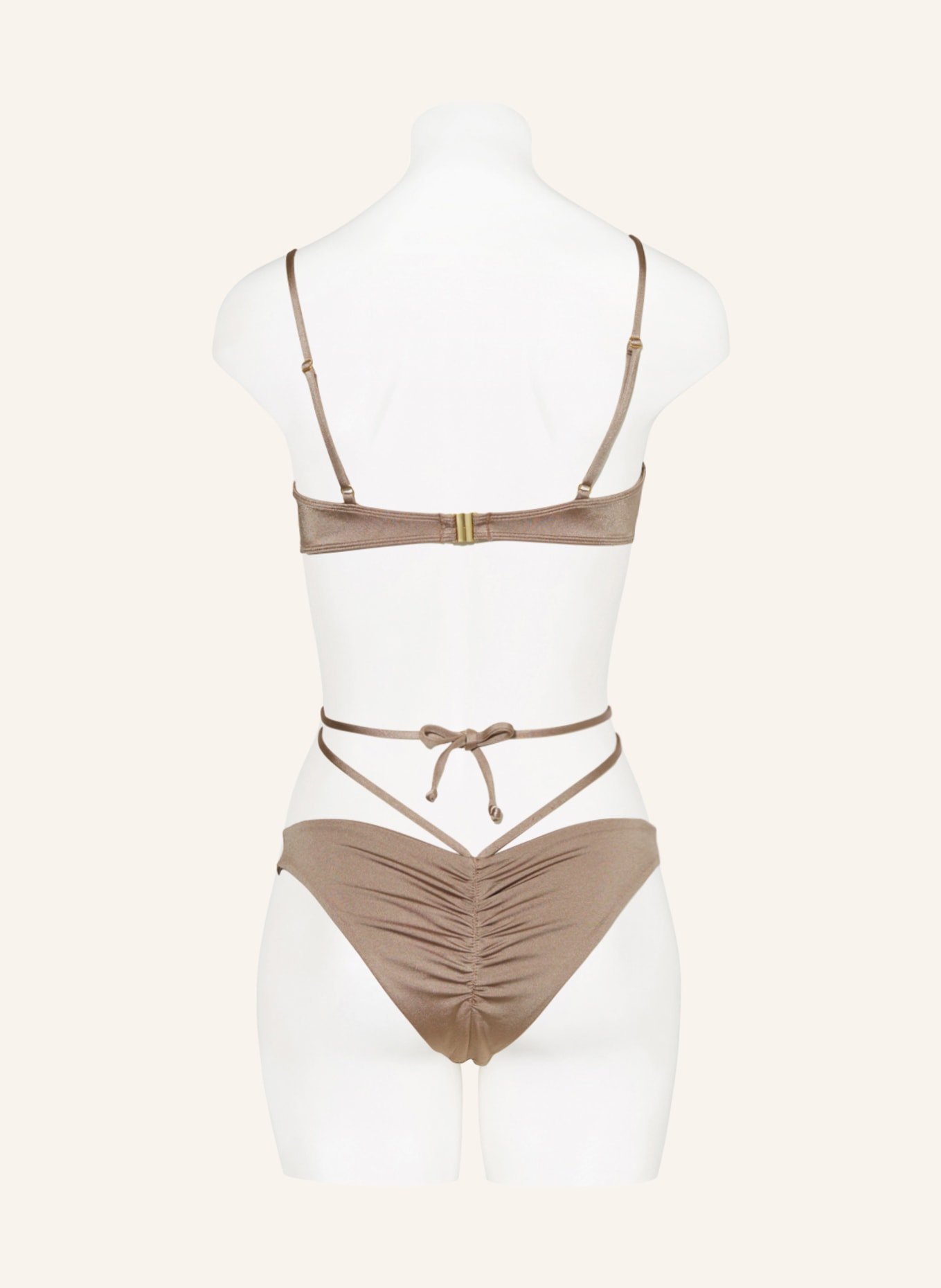 espadrij l'originale Triangle bikini top EDDA, Color: LIGHT BROWN (Image 3)