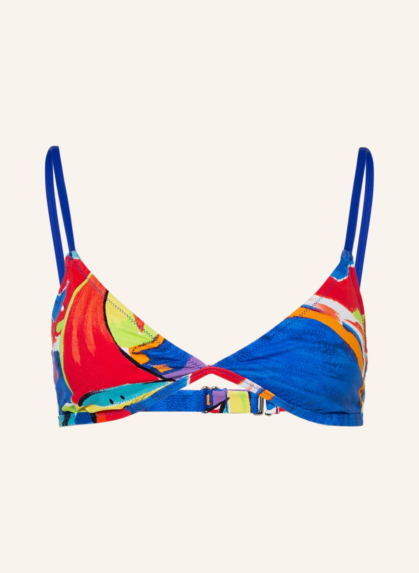 POLO RALPH LAUREN Bralette bikini top, Color: BLUE/ RED/ NEON GREEN (Image 1)