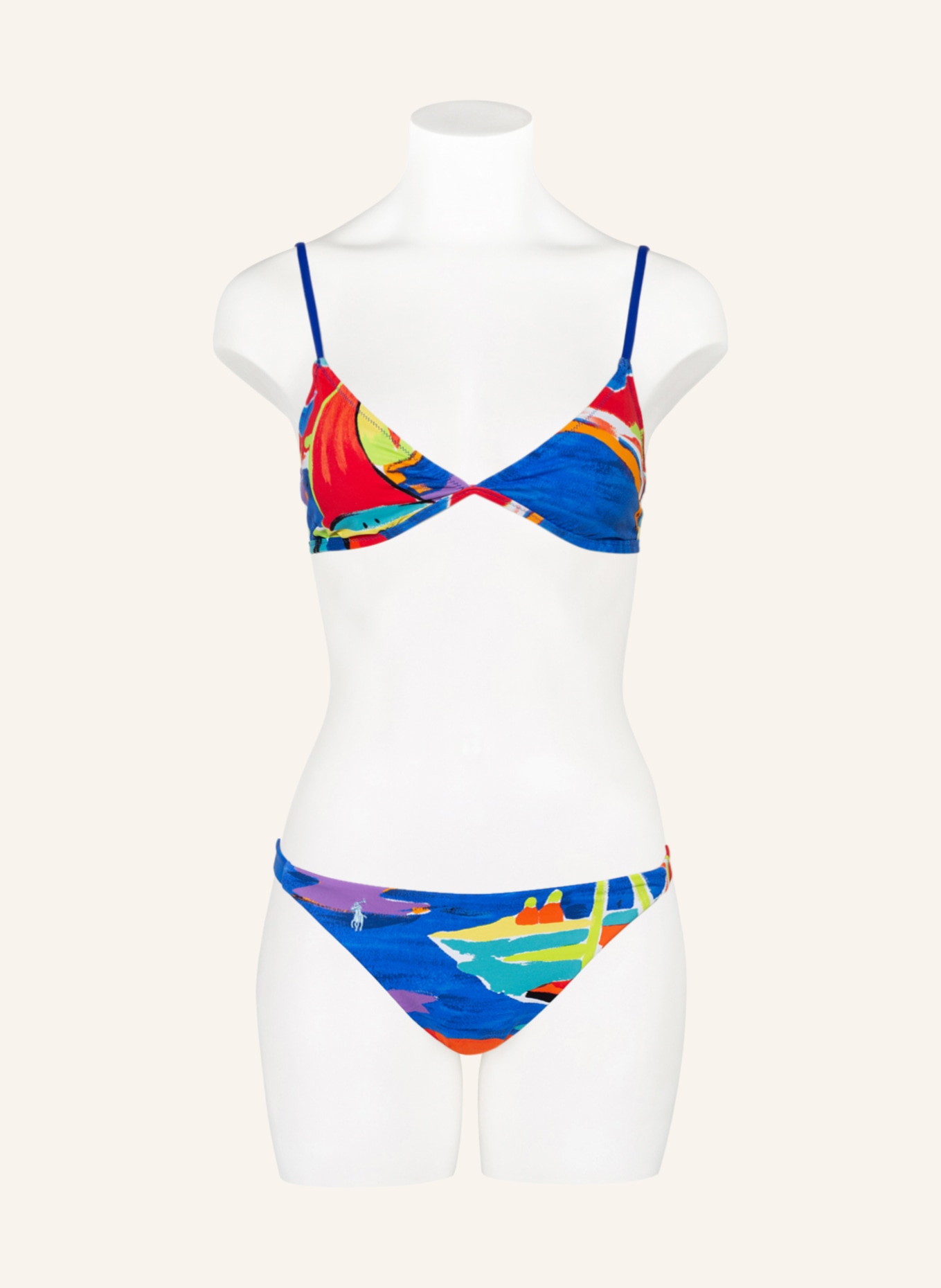 POLO RALPH LAUREN Bralette-Bikini-Top, Farbe: BLAU/ ROT/ NEONGRÜN (Bild 2)