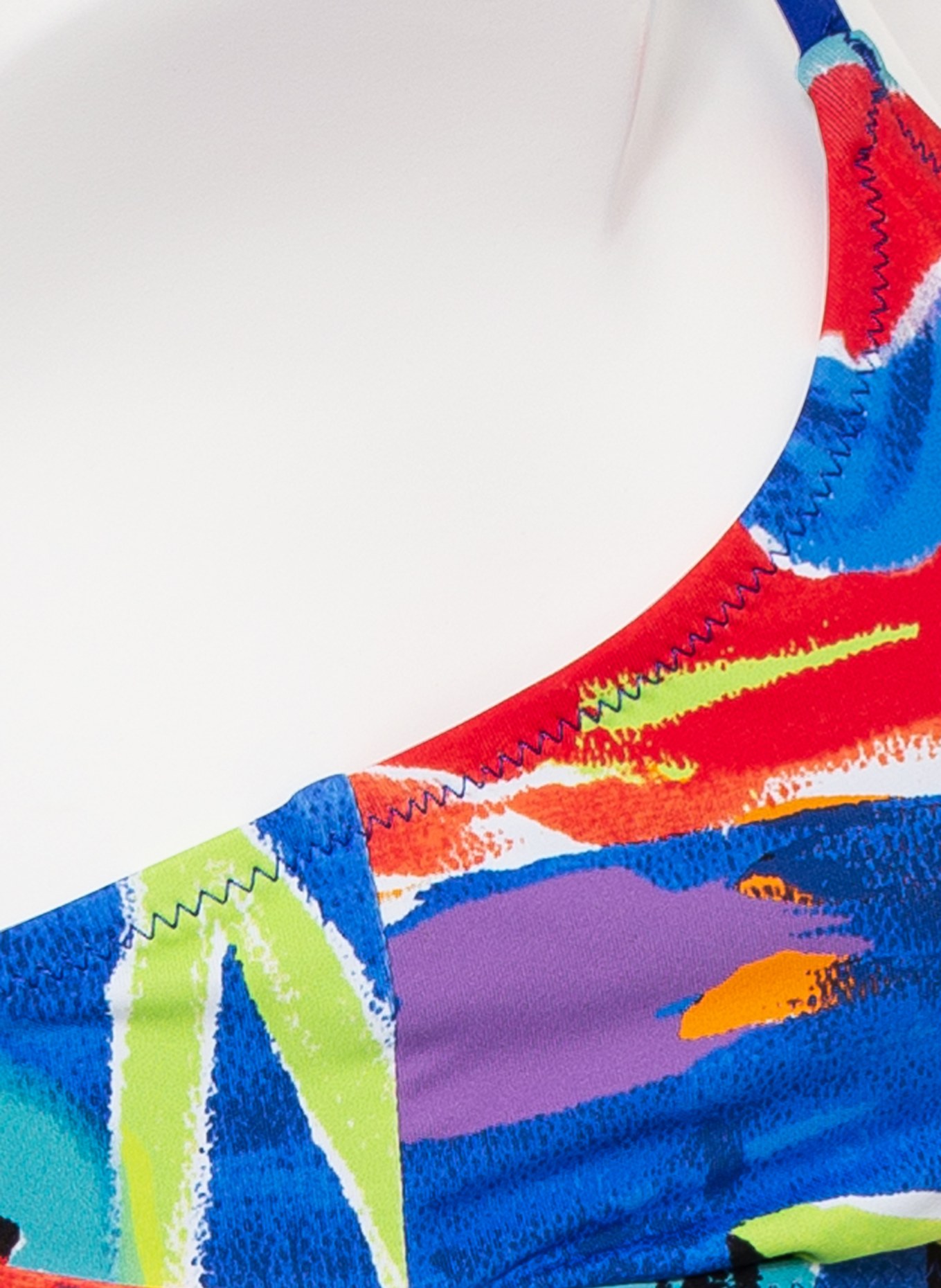 POLO RALPH LAUREN Bralette-Bikini-Top, Farbe: BLAU/ ROT/ NEONGRÜN (Bild 4)