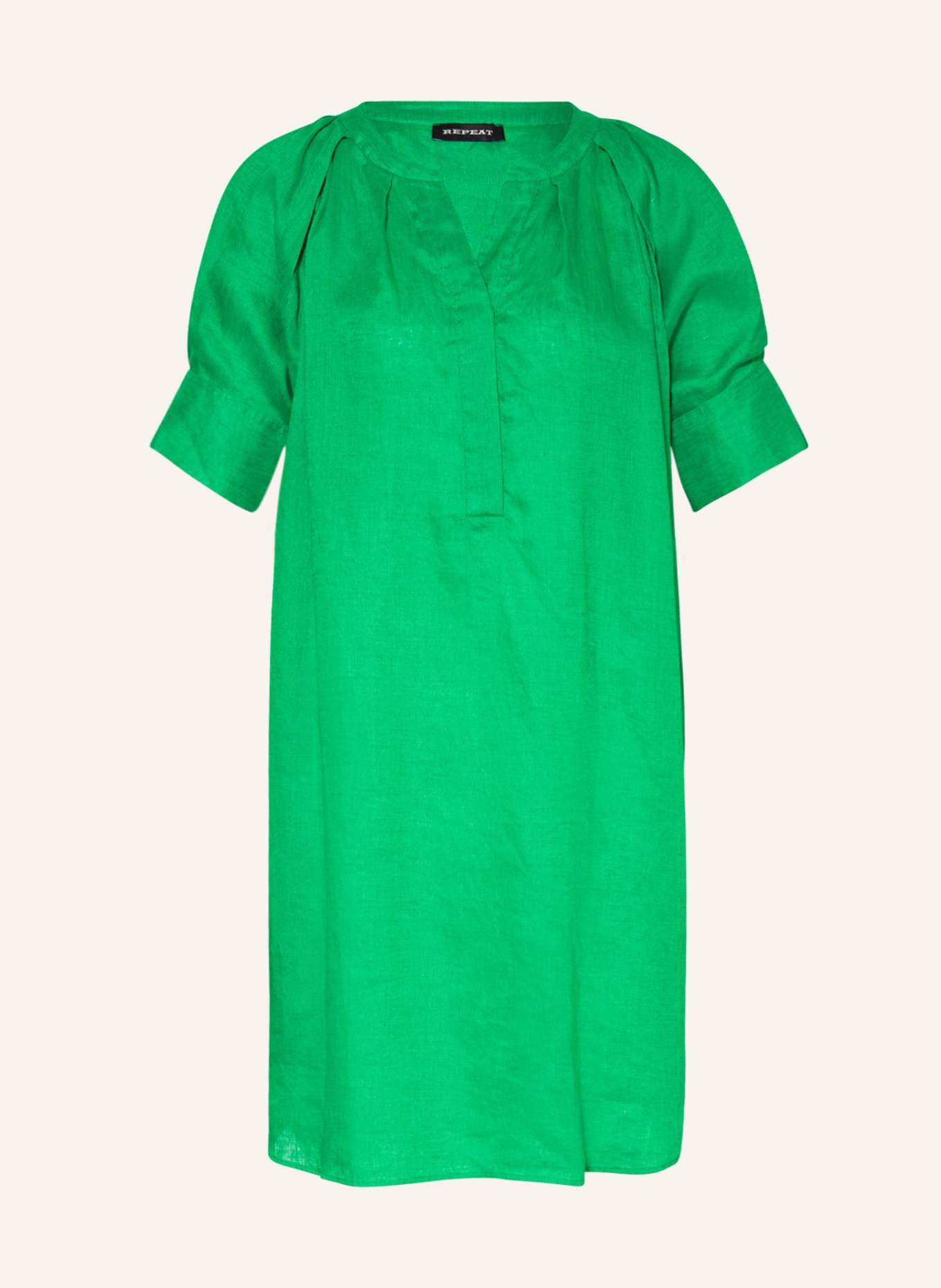 REPEAT Sukienka z lnu, Kolor: ZIELONY (Obrazek 1)