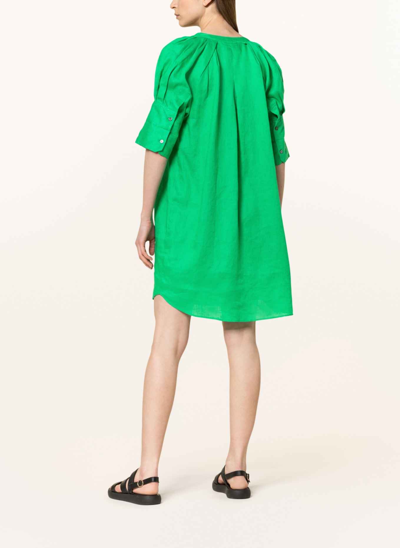 REPEAT Linen dress, Color: GREEN (Image 3)