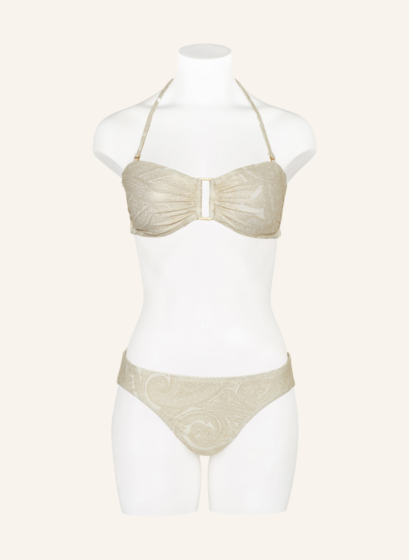LAUREN RALPH LAUREN Bandeau bikini top, Color: ECRU/ GOLD (Image 2)