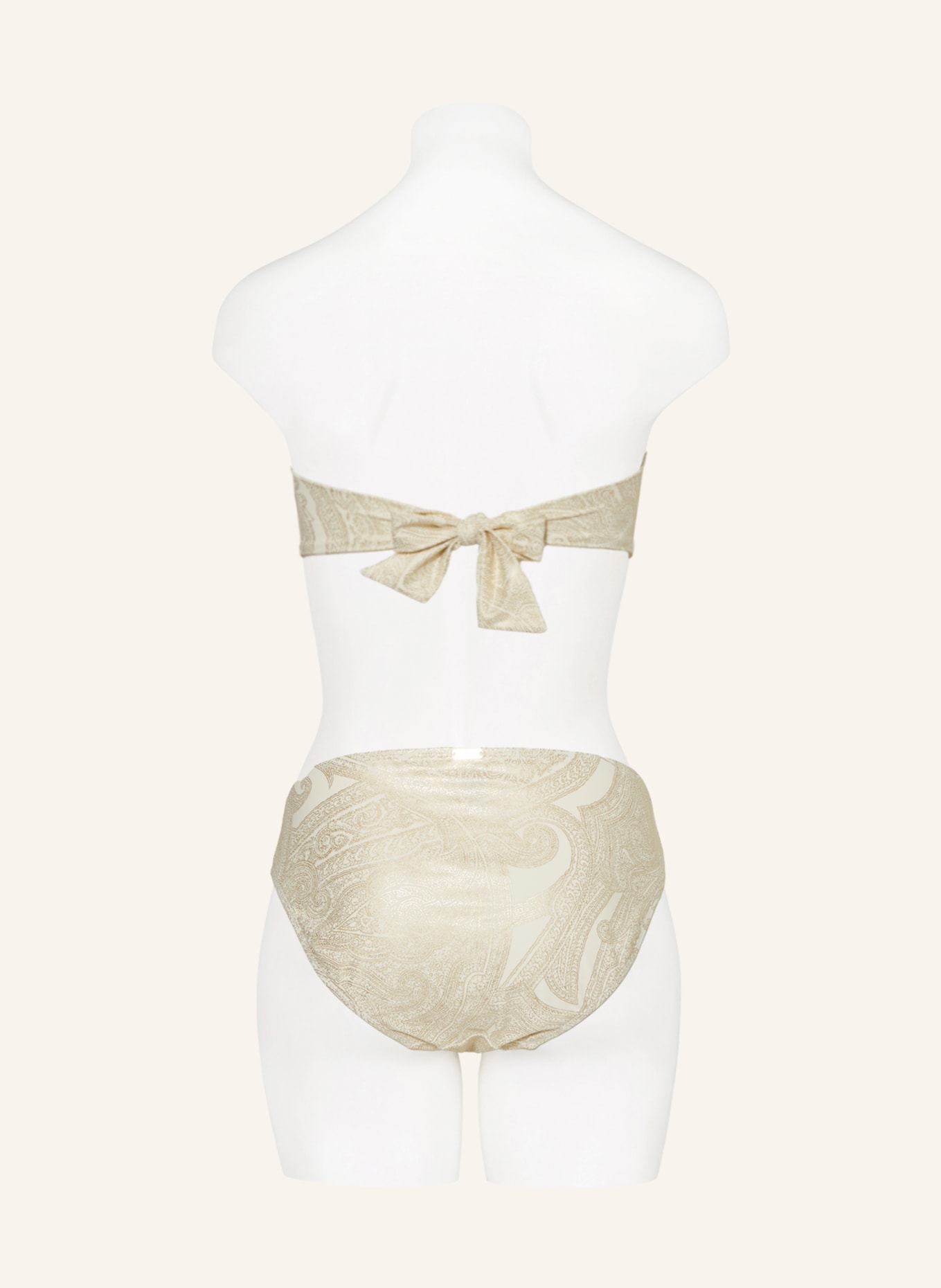LAUREN RALPH LAUREN Bandeau bikini top, Color: ECRU/ GOLD (Image 3)