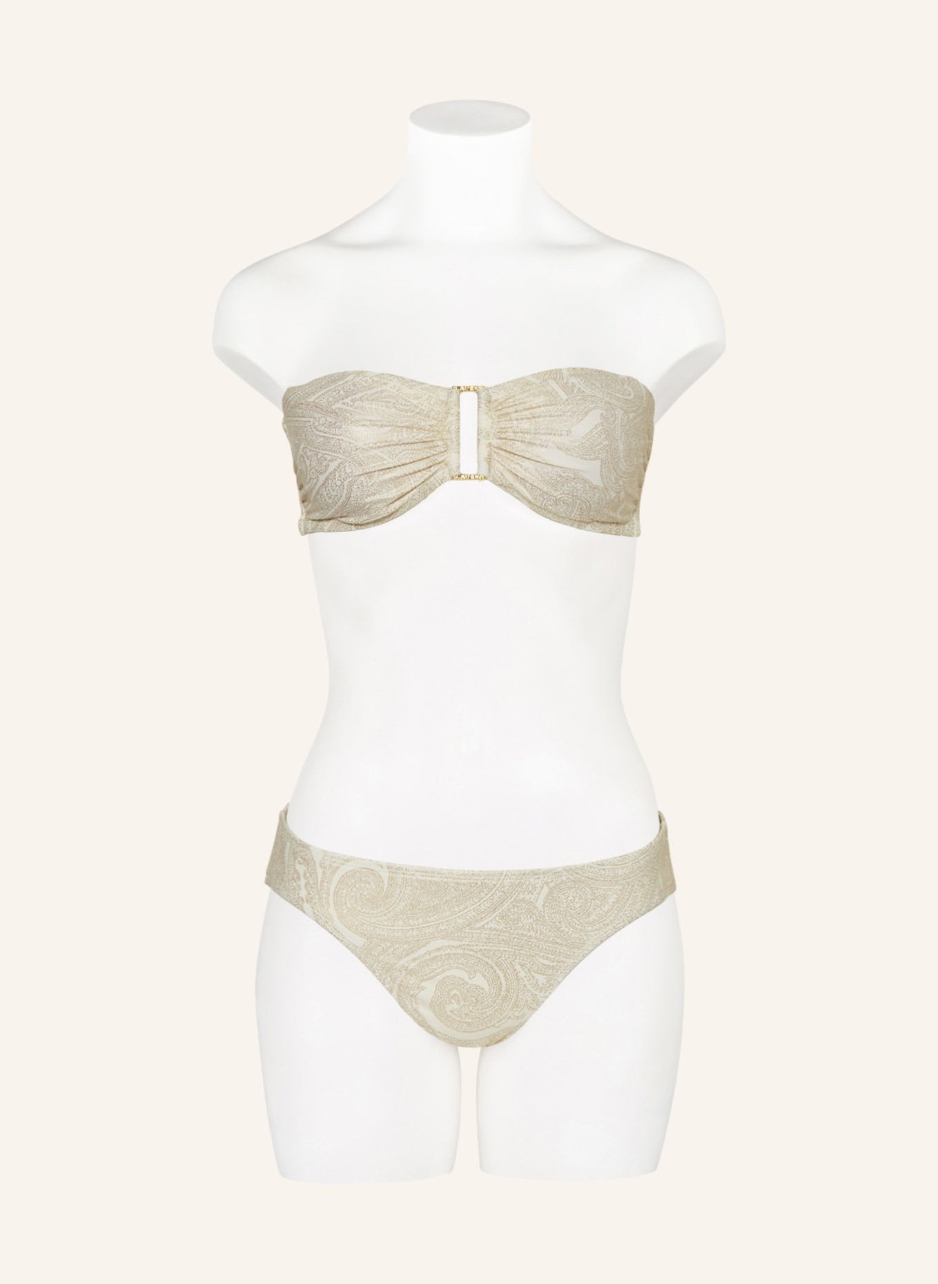 LAUREN RALPH LAUREN Bandeau bikini top, Color: ECRU/ GOLD (Image 4)