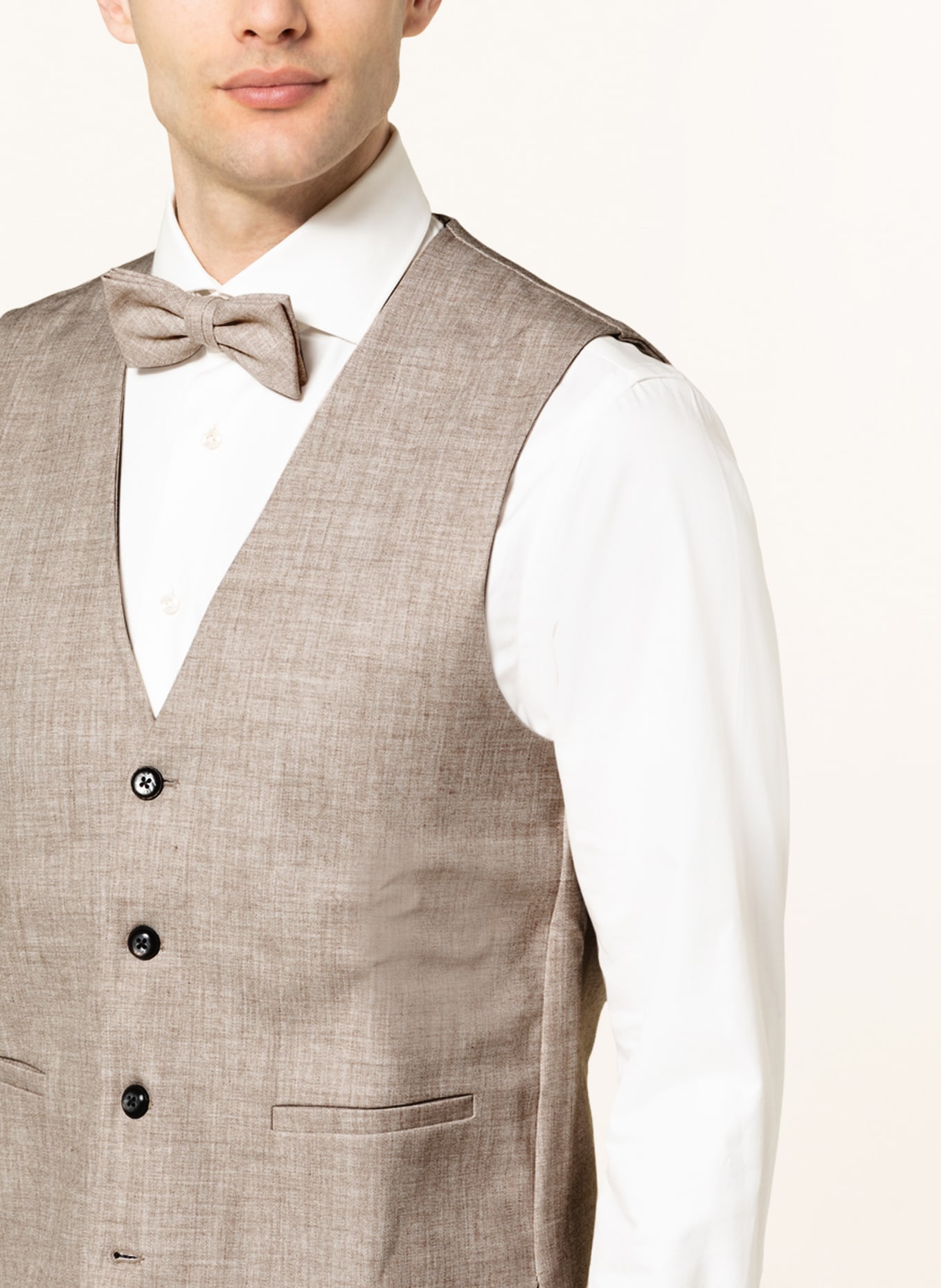 Prince BOWTIE Set: Vest, bow tie and pocket square, Color: BEIGE (Image 5)