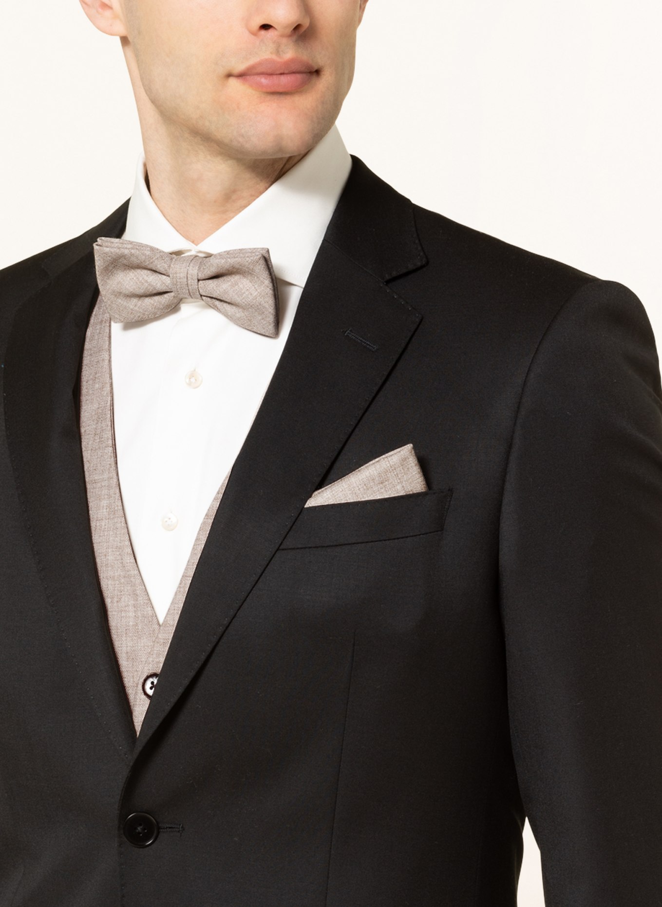 Prince BOWTIE Set: Vest, bow tie and pocket square, Color: BEIGE (Image 6)