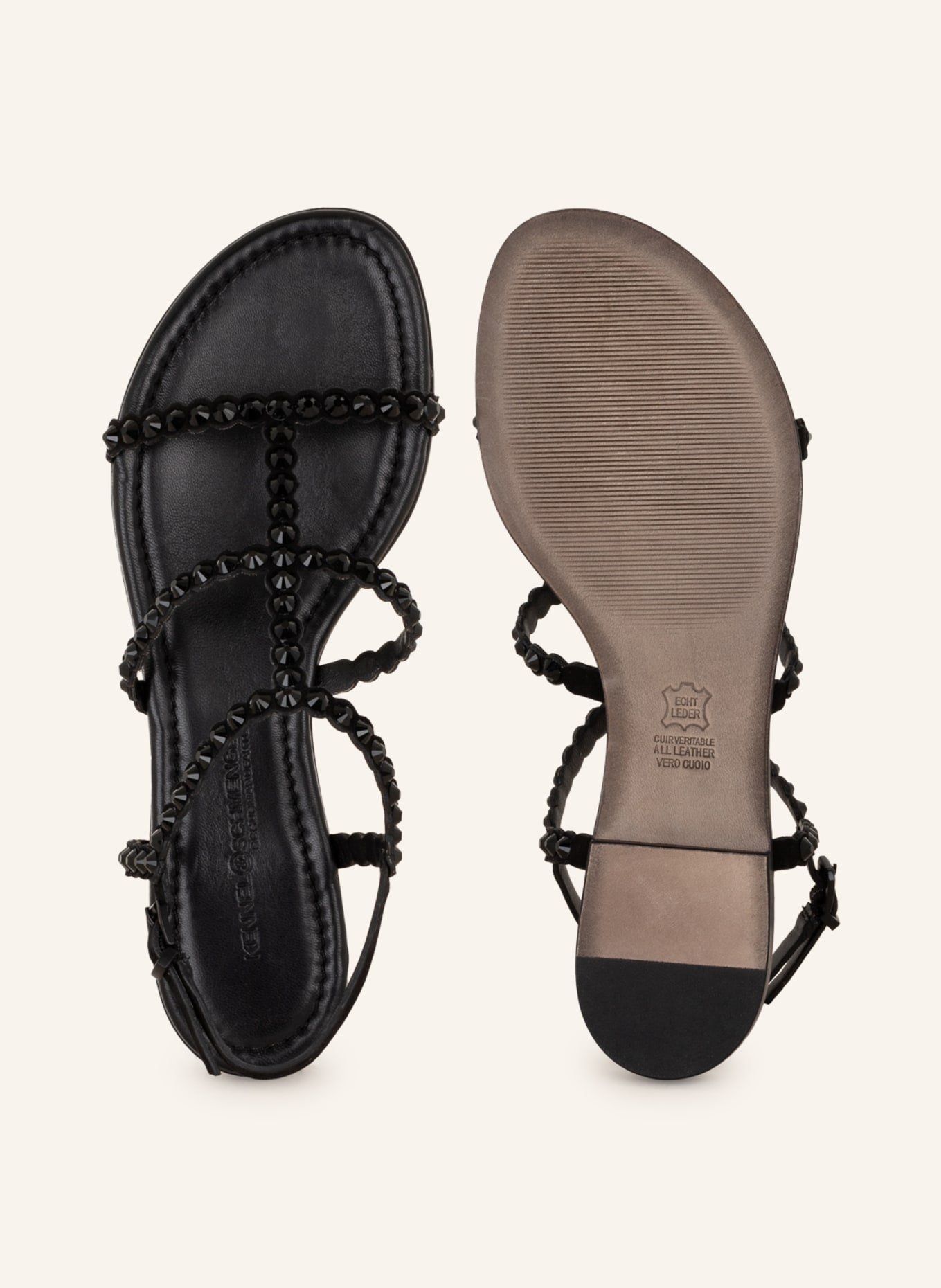 KENNEL & SCHMENGER Sandals ELLE with decorative gems, Color: BLACK (Image 5)