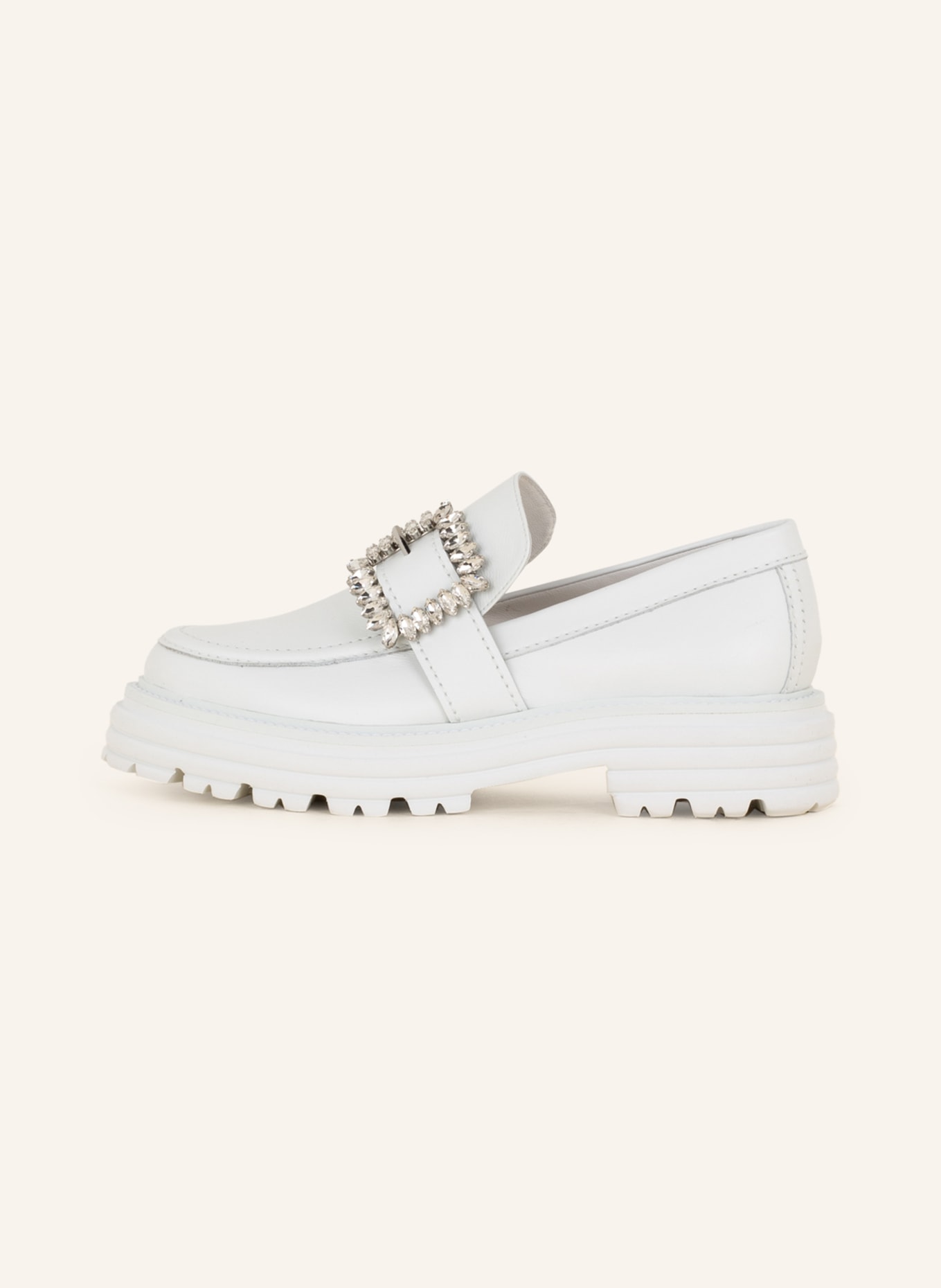 KENNEL & SCHMENGER Platform loafers MASTER with decorative gems, Color: WHITE (Image 4)