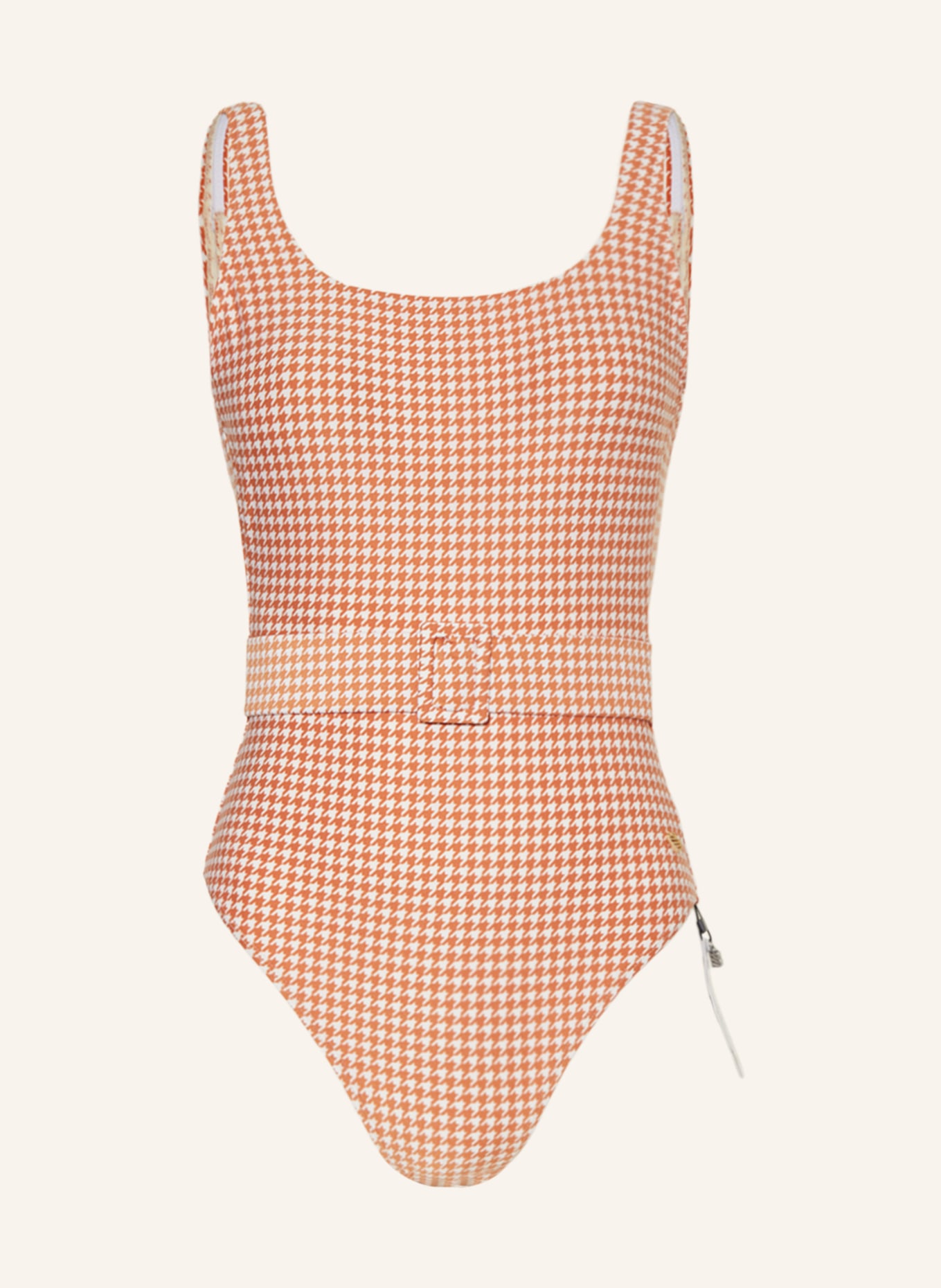 BEACHLIFE Swimsuit PIED DE POULE, Color: DARK ORANGE/ ECRU (Image 1)