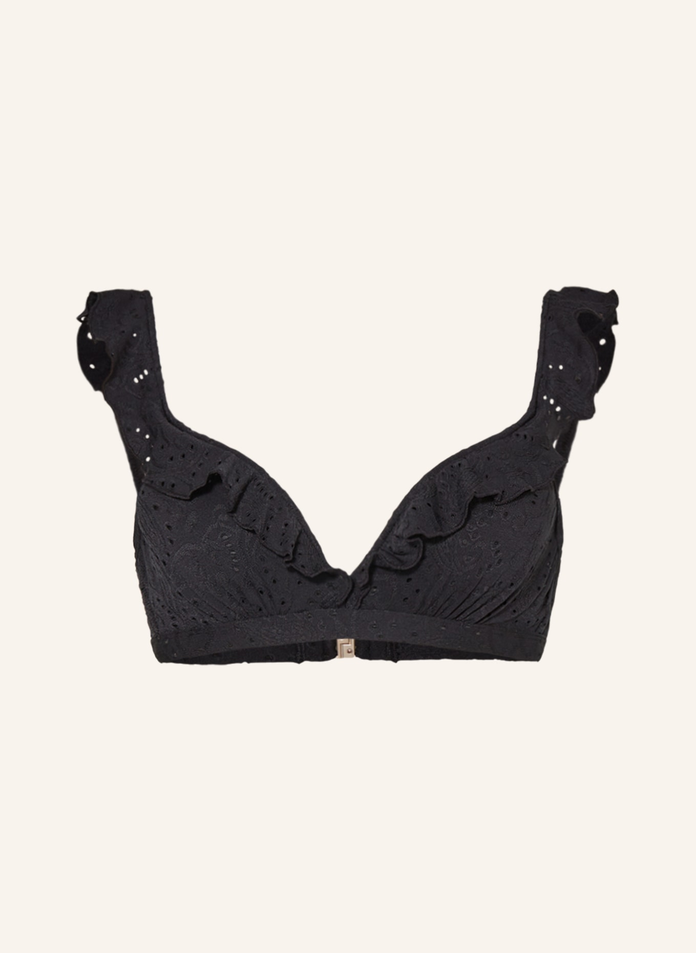 BEACHLIFE Underwired bikini top BLACK EMBROIDERY, Color: BLACK (Image 1)