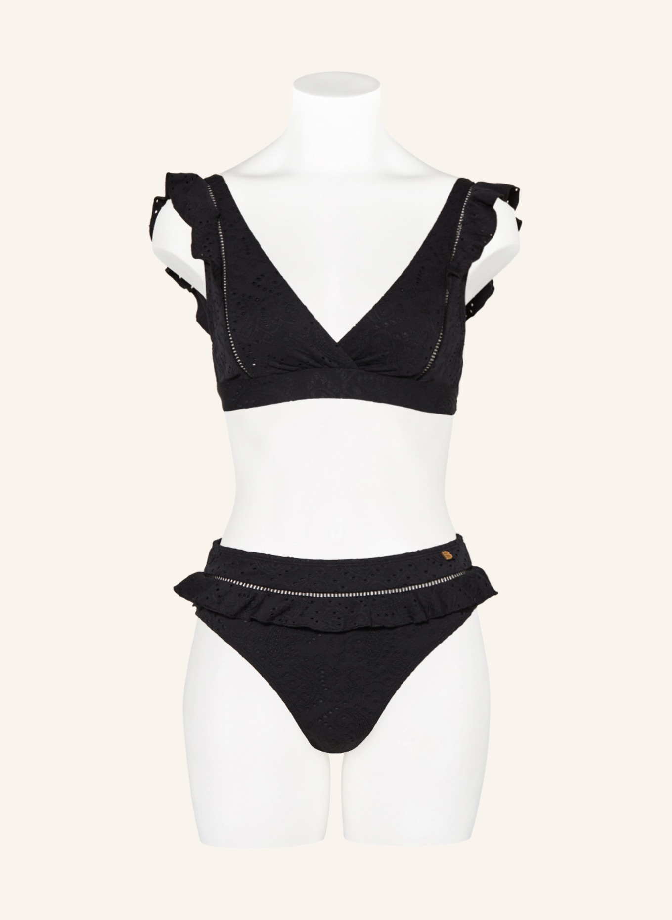 BEACHLIFE Basic bikini bottoms BLACK EMBROIDERY, Color: BLACK (Image 2)
