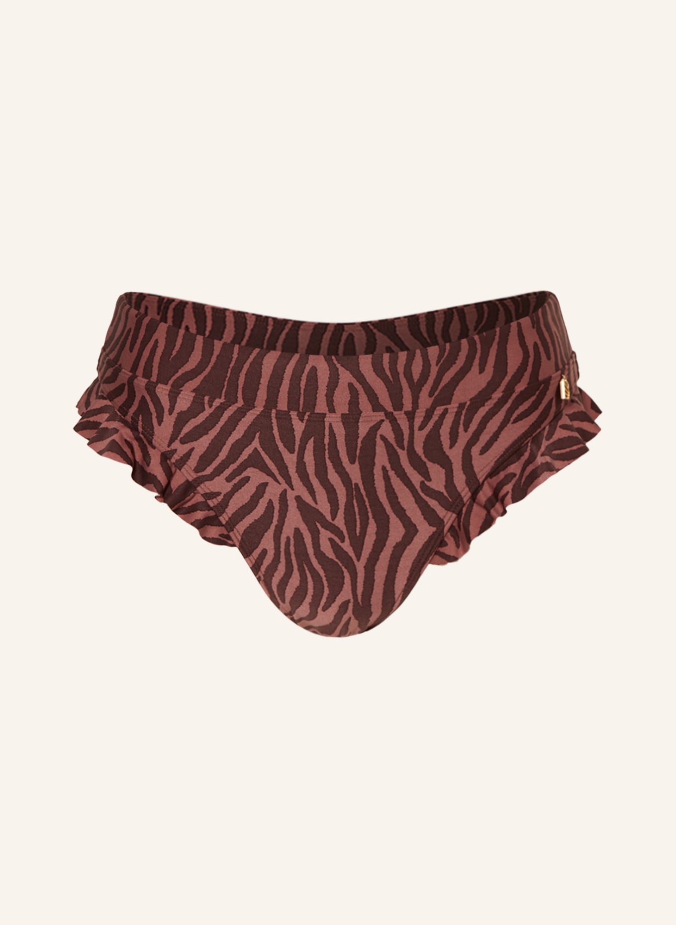 BEACHLIFE High-waist bikini bottoms ZEBRA, Color: DARK RED/ LIGHT RED (Image 1)