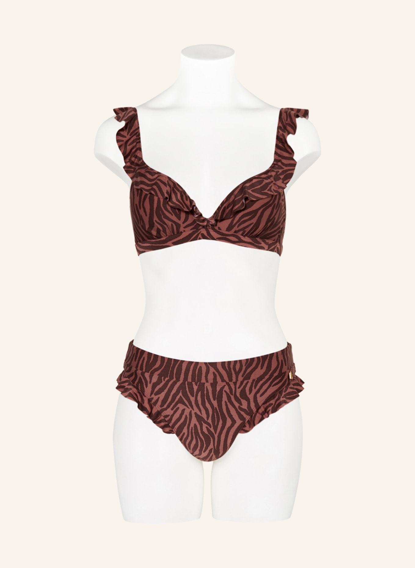 BEACHLIFE High-Waist-Bikini-Hose ZEBRA, Farbe: DUNKELROT/ HELLROT (Bild 2)