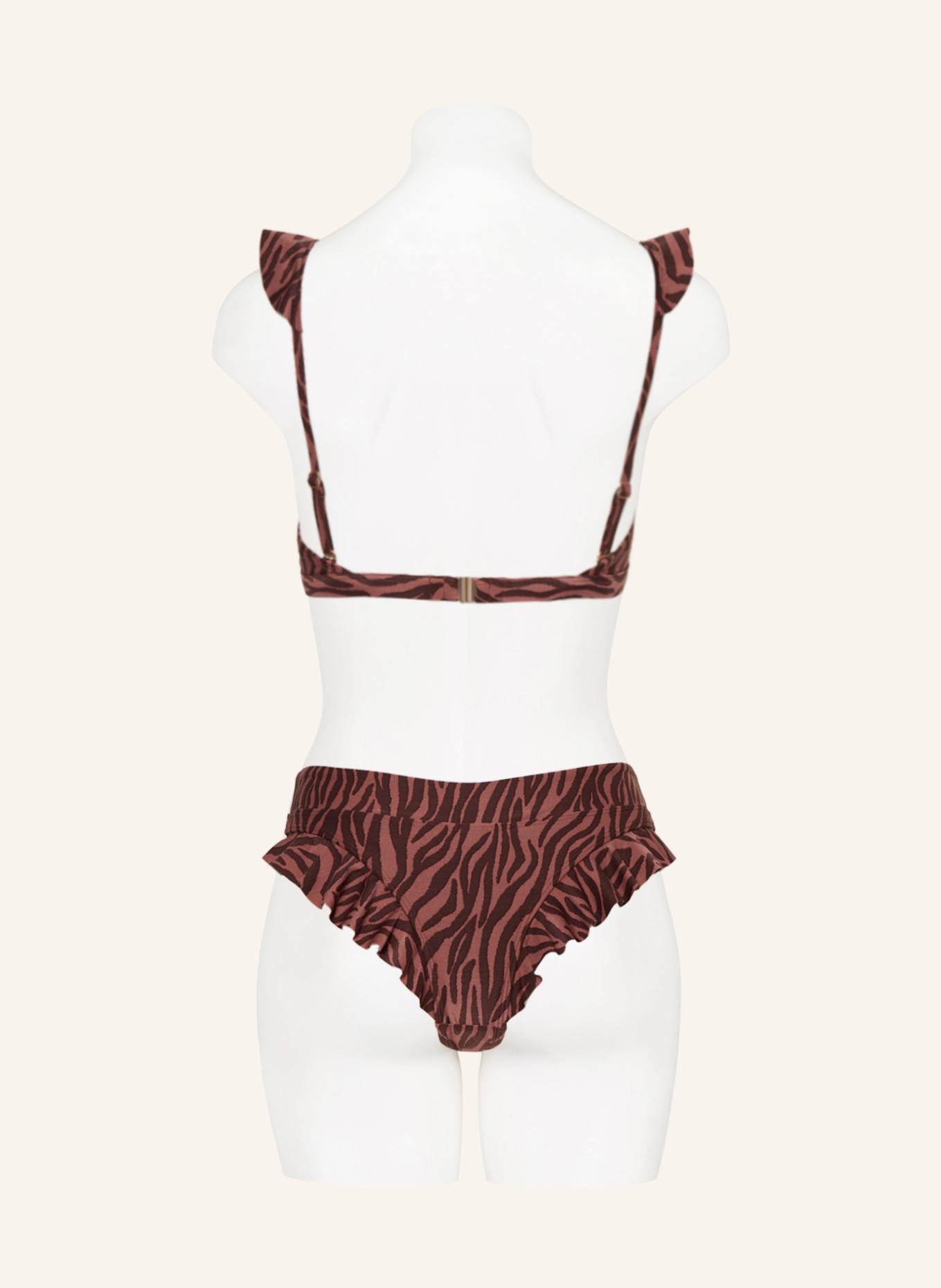 BEACHLIFE High-Waist-Bikini-Hose ZEBRA, Farbe: DUNKELROT/ HELLROT (Bild 3)