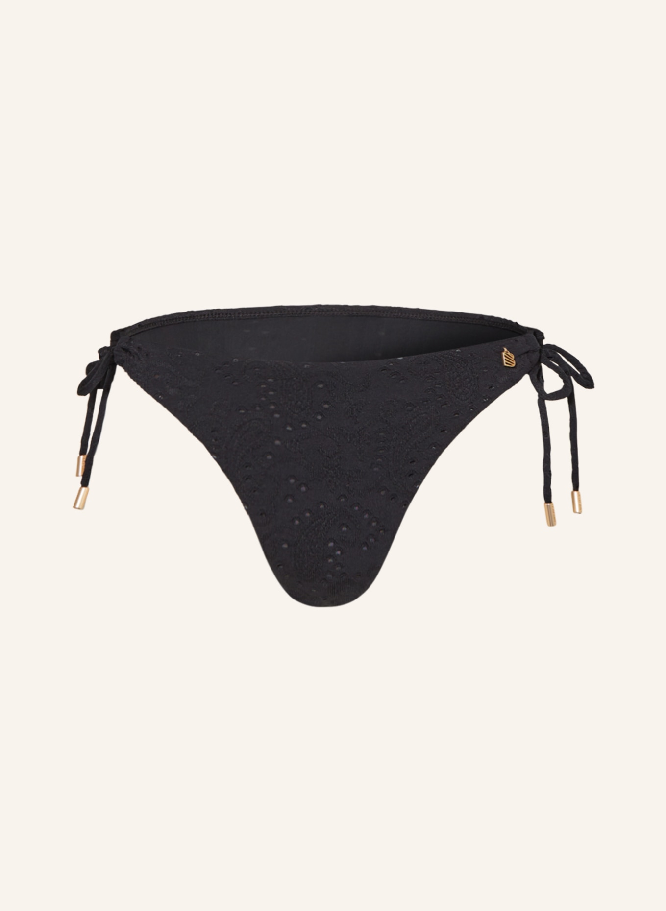 BEACHLIFE Triangle bikini bottoms BLACK EMBROIDERY, Color: BLACK (Image 1)