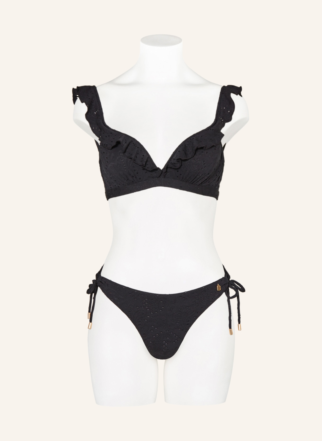 BEACHLIFE Triangle bikini bottoms BLACK EMBROIDERY, Color: BLACK (Image 2)