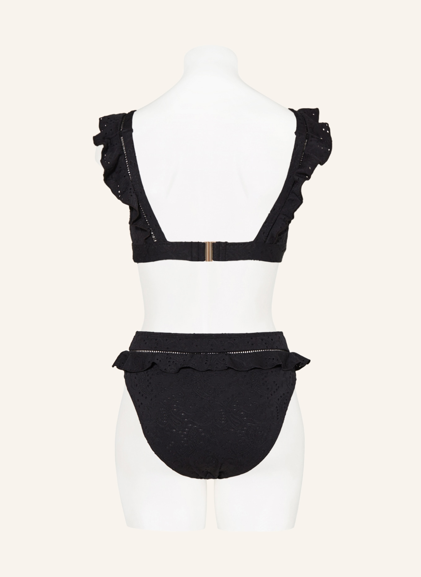 BEACHLIFE Bralette bikini top BLACK EMBROIDERY, Color: BLACK (Image 3)