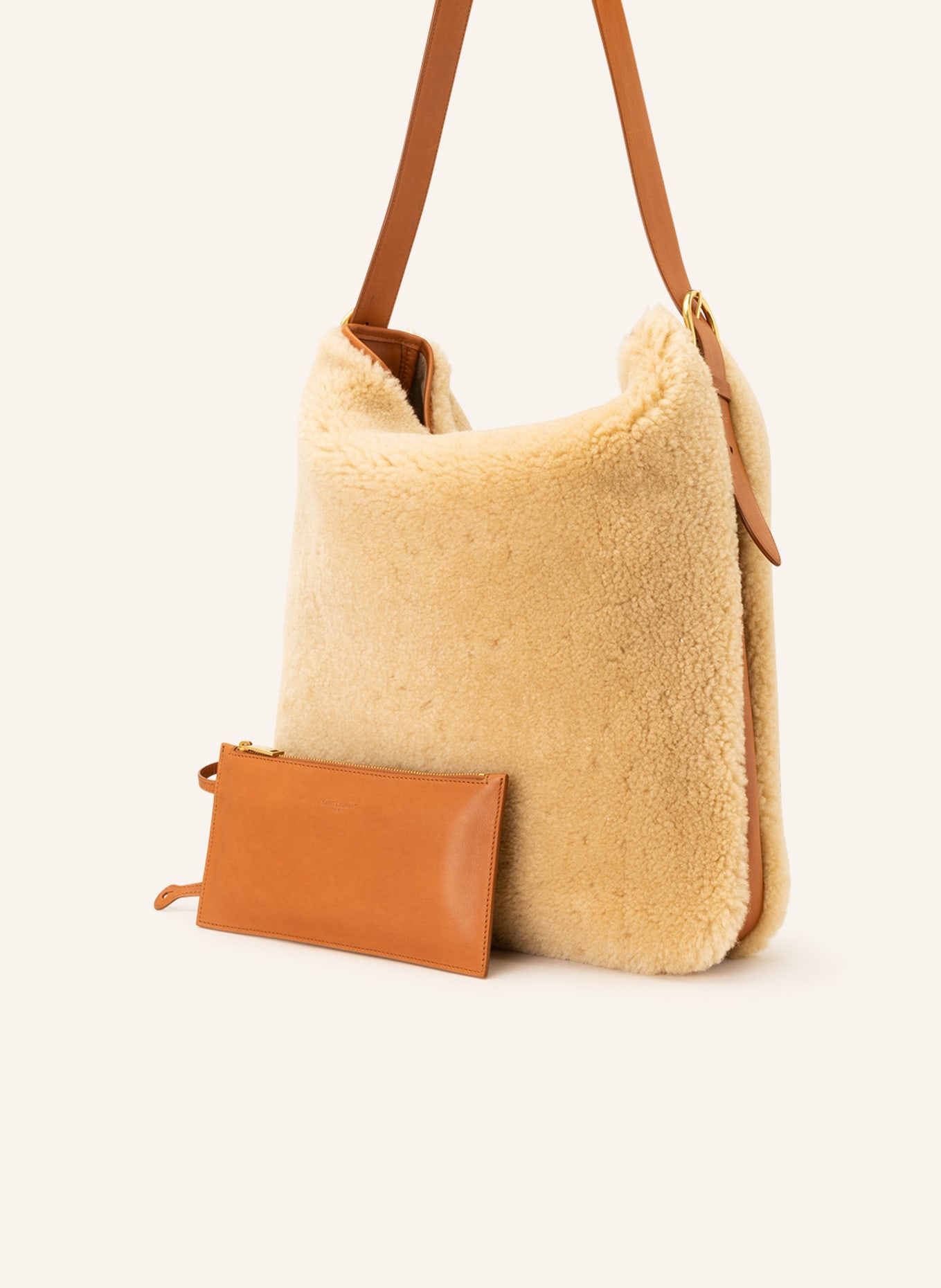 SAINT LAURENT Hobo-Bag mit Pouch, Farbe: CREME/ BRAUN (Bild 2)