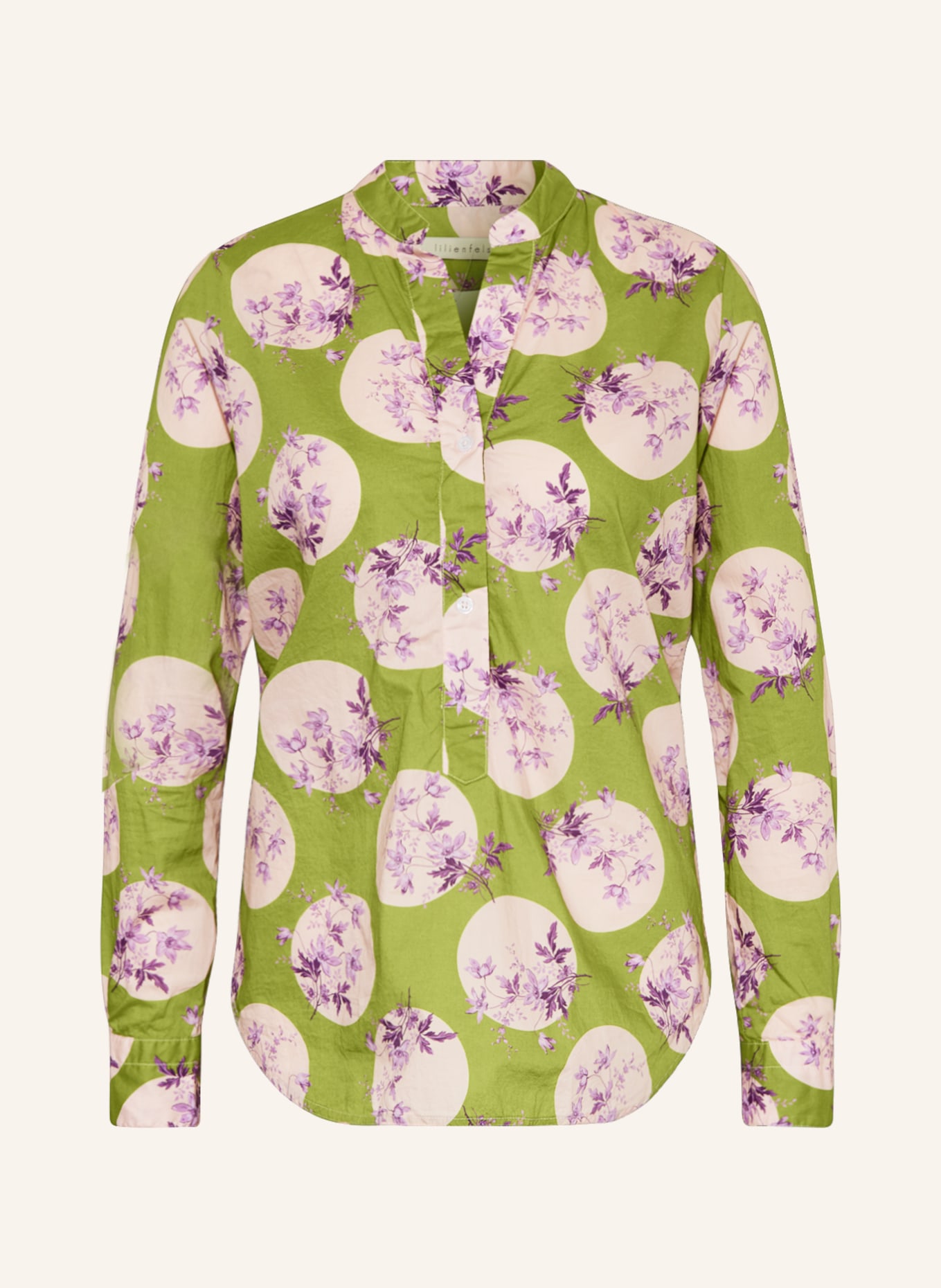 lilienfels Shirt blouse, Color: LIGHT GREEN/ PURPLE (Image 1)