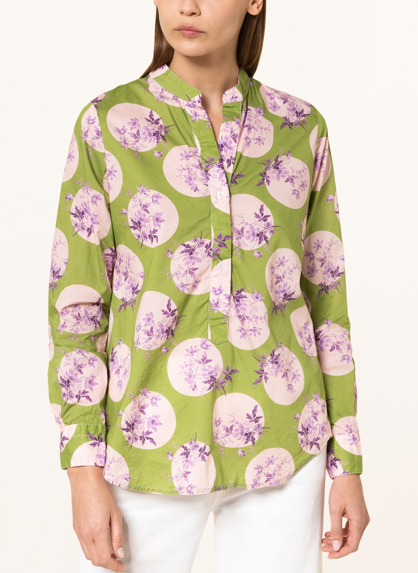 lilienfels Shirt blouse, Color: LIGHT GREEN/ PURPLE (Image 4)