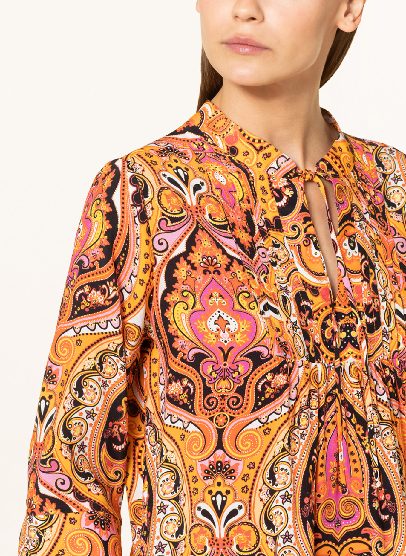 darling harbour Shirt blouse with 3/4 sleeves, Color: ORANGE/ BLACK/ PINK (Image 4)