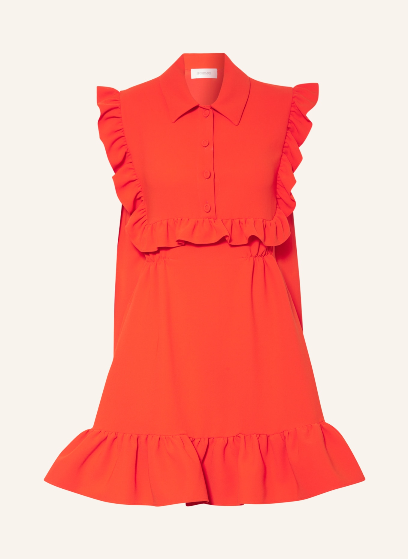 SPORTMAX Sukienka FERITO z falbankami, Kolor: CZERWONY (Obrazek 1)