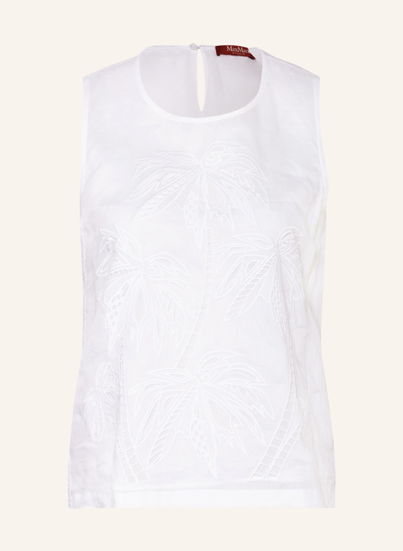 MaxMara STUDIO Blouse top GIOSTRA with broderie anglaise, Color: WHITE (Image 1)