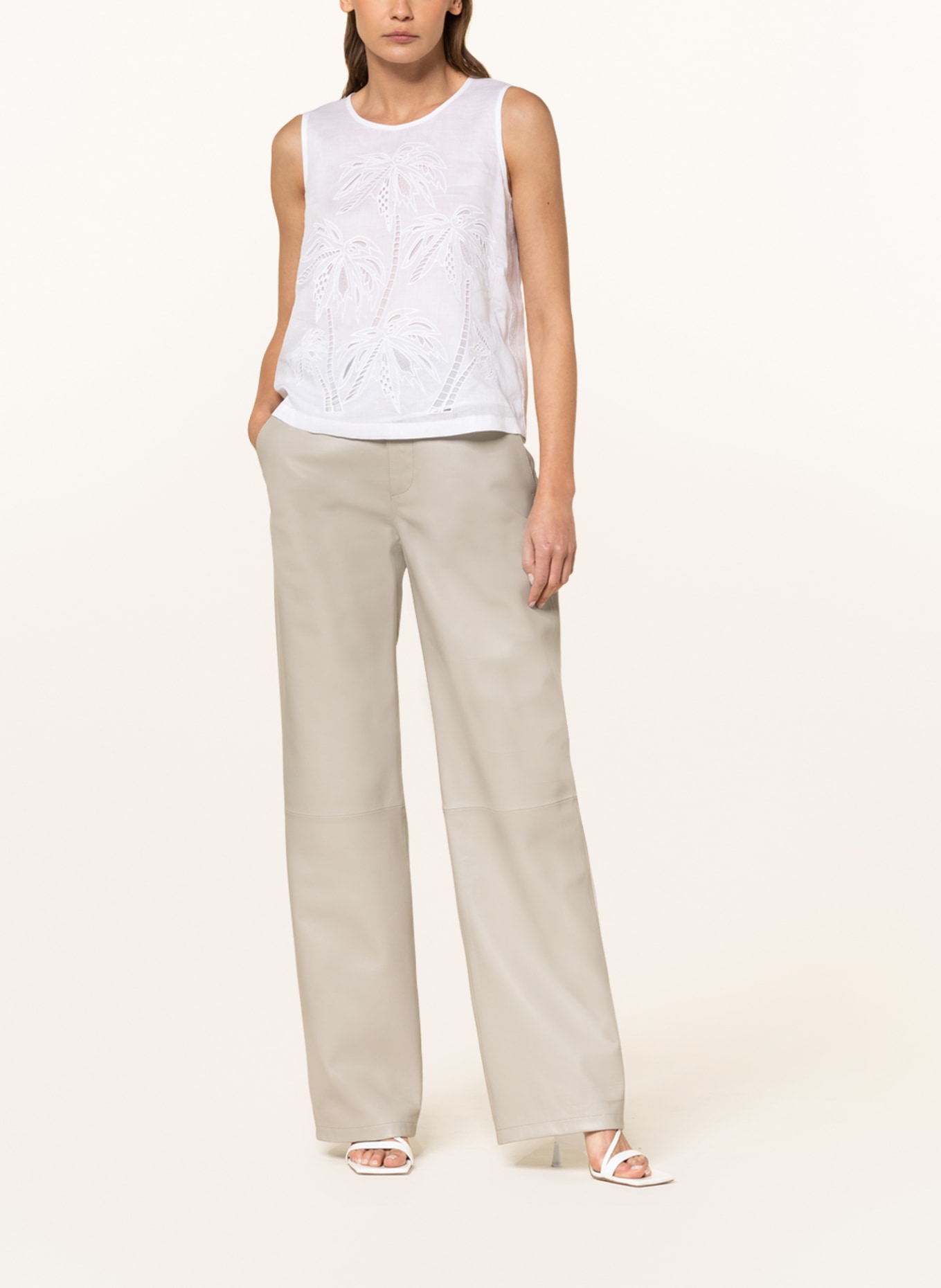 MaxMara STUDIO Blouse top GIOSTRA with broderie anglaise, Color: WHITE (Image 2)