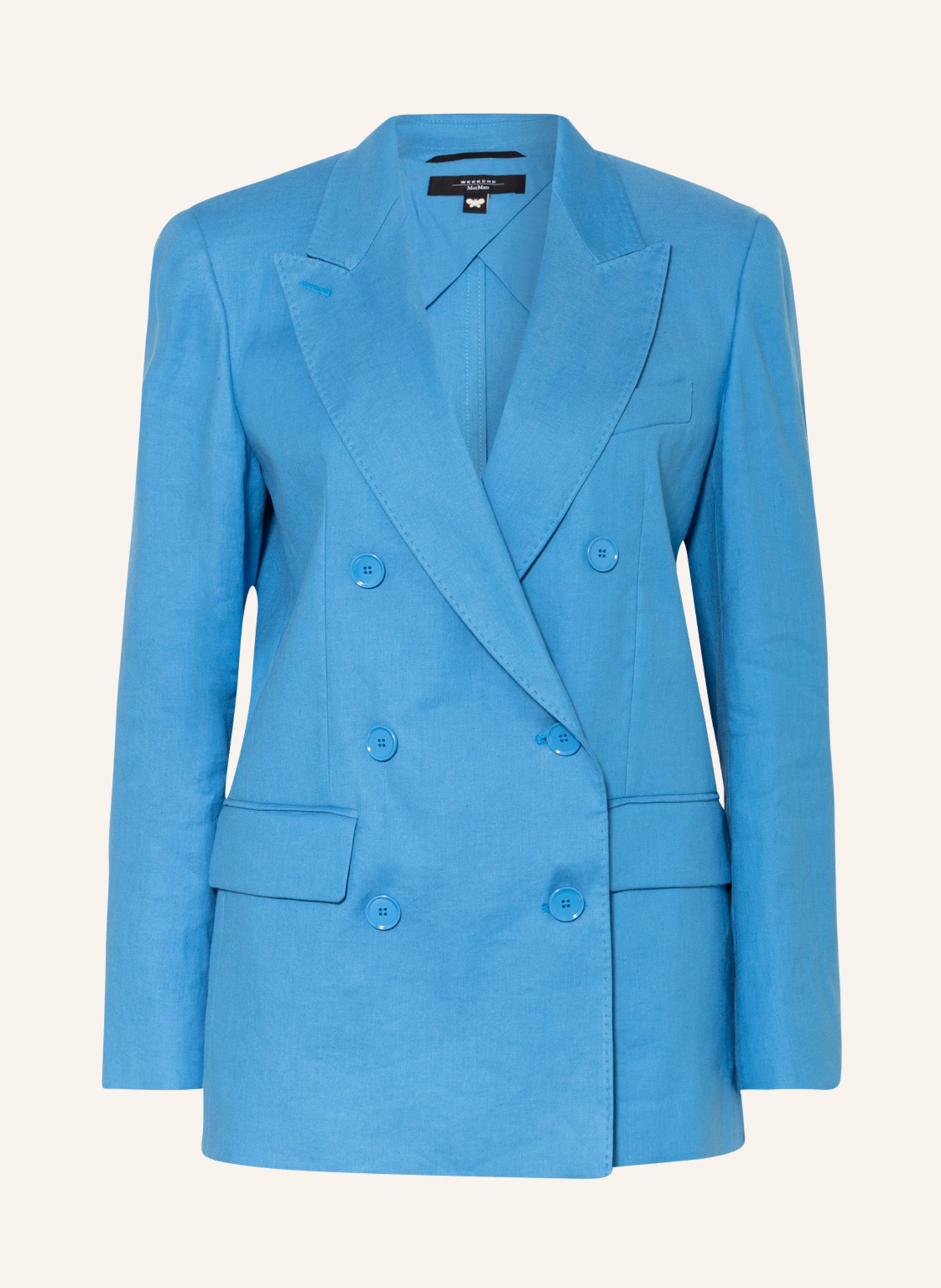 WEEKEND MaxMara Blazer YARDEN with linen, Color: BLUE (Image 1)