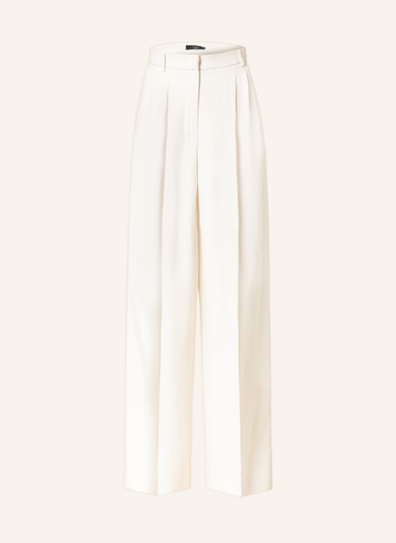 WEEKEND MaxMara Spodnie marlena AUSONIA z lnu, Kolor: KREMOWY (Obrazek 1)