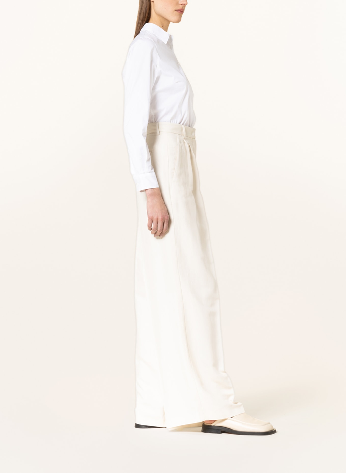 WEEKEND MaxMara Wide leg trousers AUSONIA with linen, Color: CREAM (Image 4)
