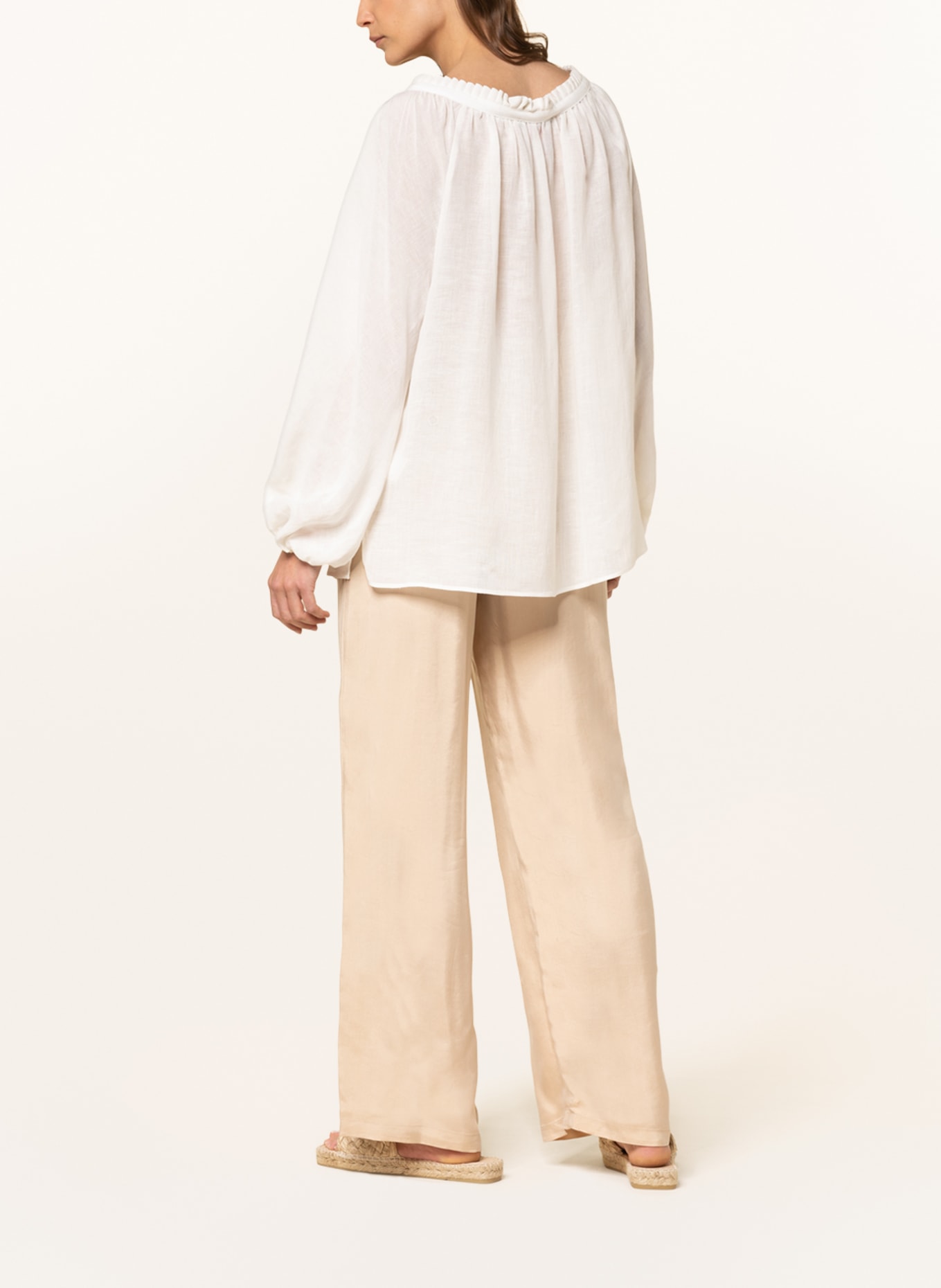 WEEKEND MaxMara Shirt blouse NAZARIO with linen, Color: ECRU (Image 3)