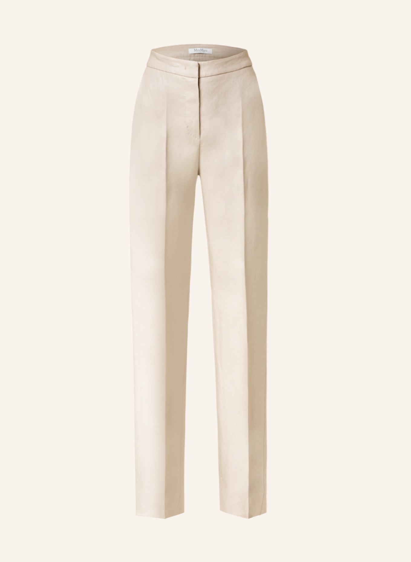 Buy Women OffWhite  Beige Linen Striped Regular Trousers online   Looksgudin