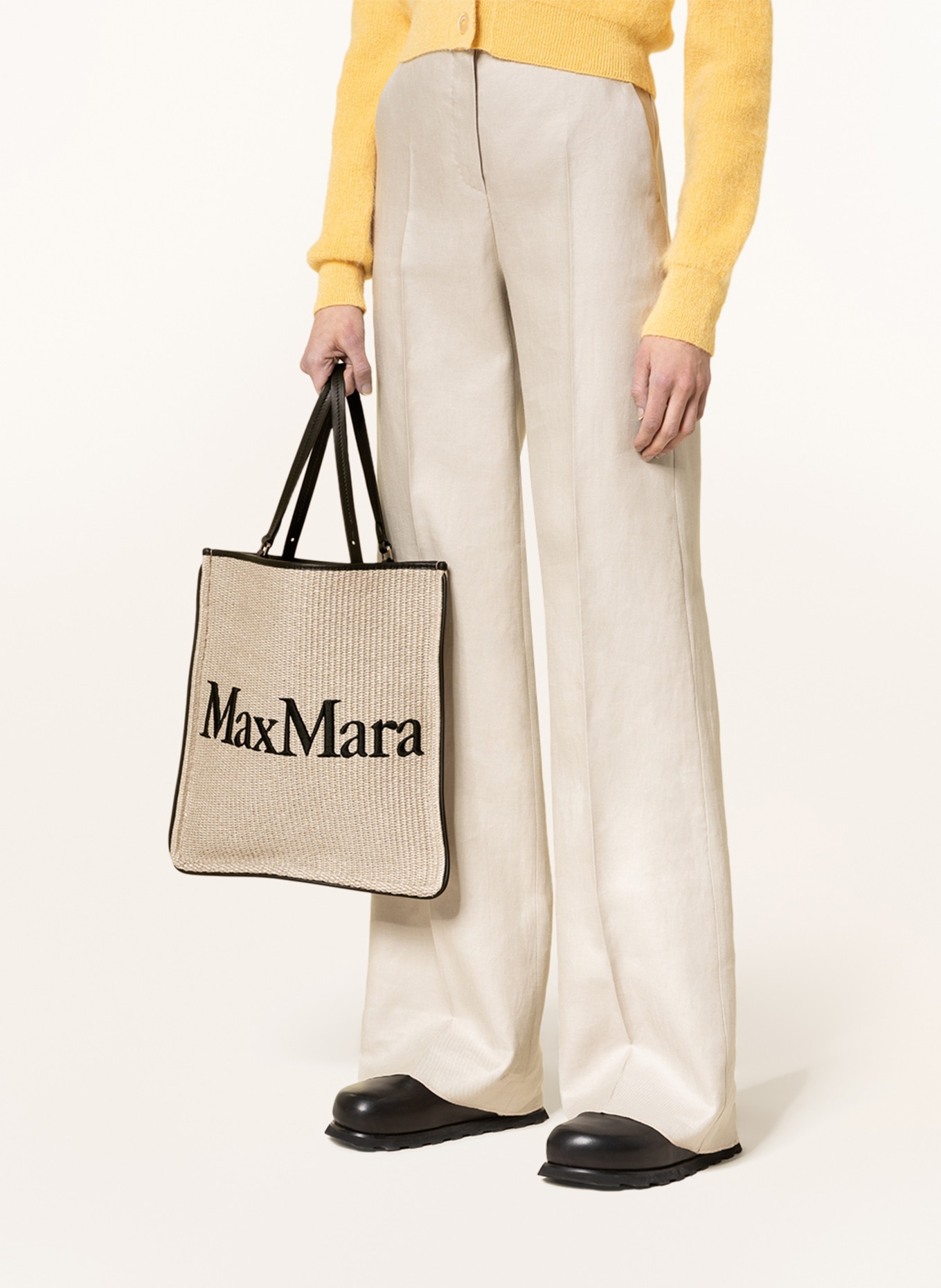 Max Mara Shopper EASYBAG, Farbe: BEIGE/ SCHWARZ (Bild 4)