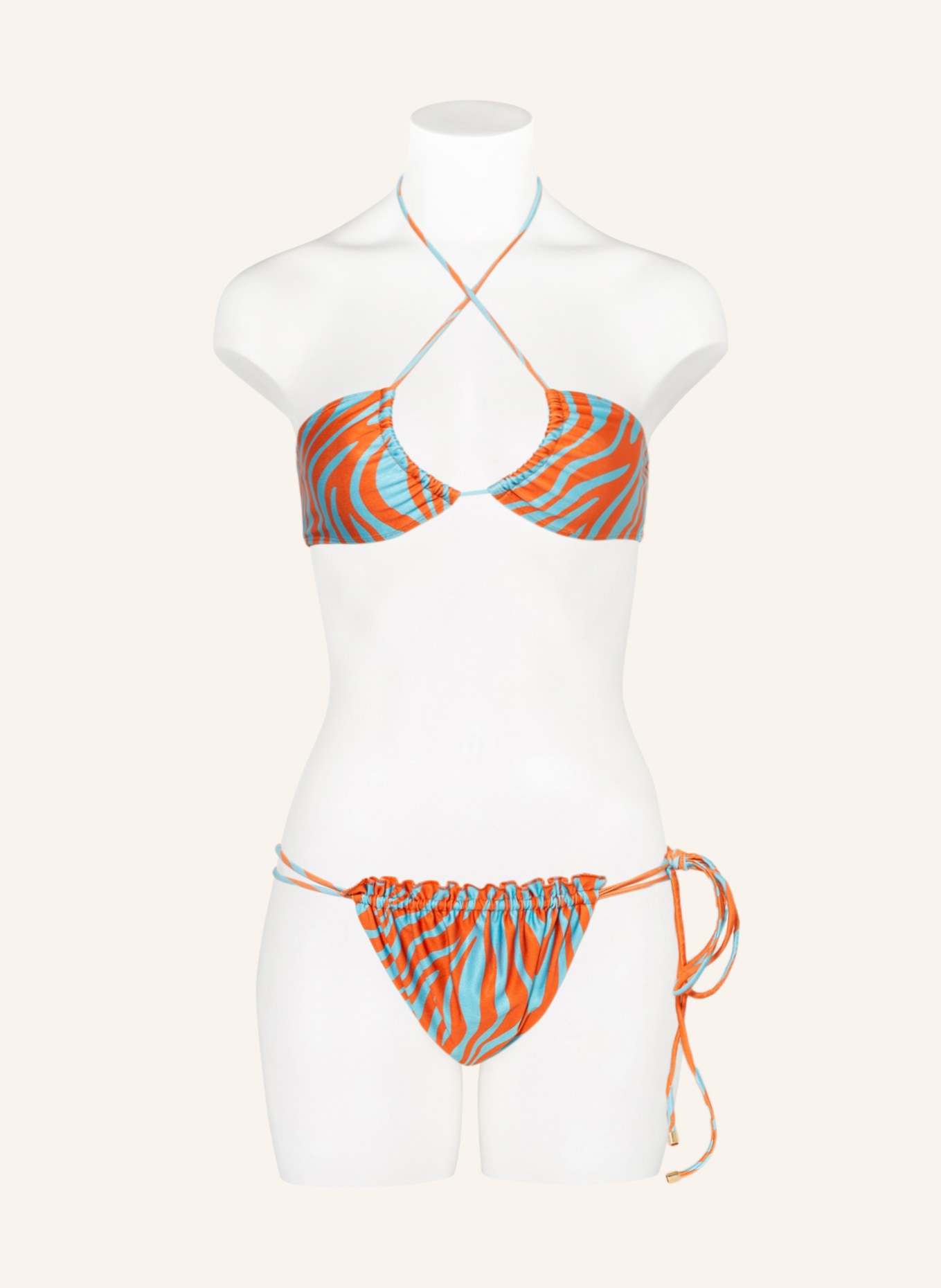 JANTHEE Triangel-Bikini-Top KELLY: ORANGE / TÜRKIS