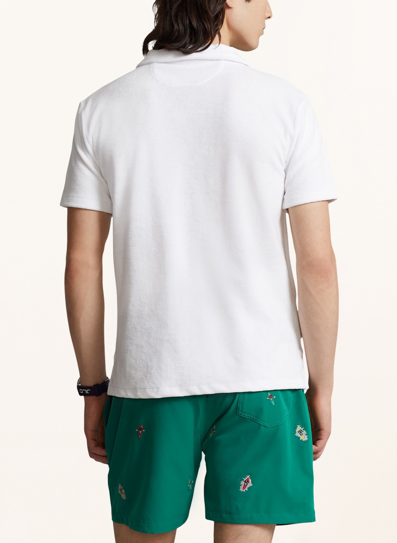 POLO RALPH LAUREN Frottee-Poloshirt, Farbe: WEISS (Bild 3)