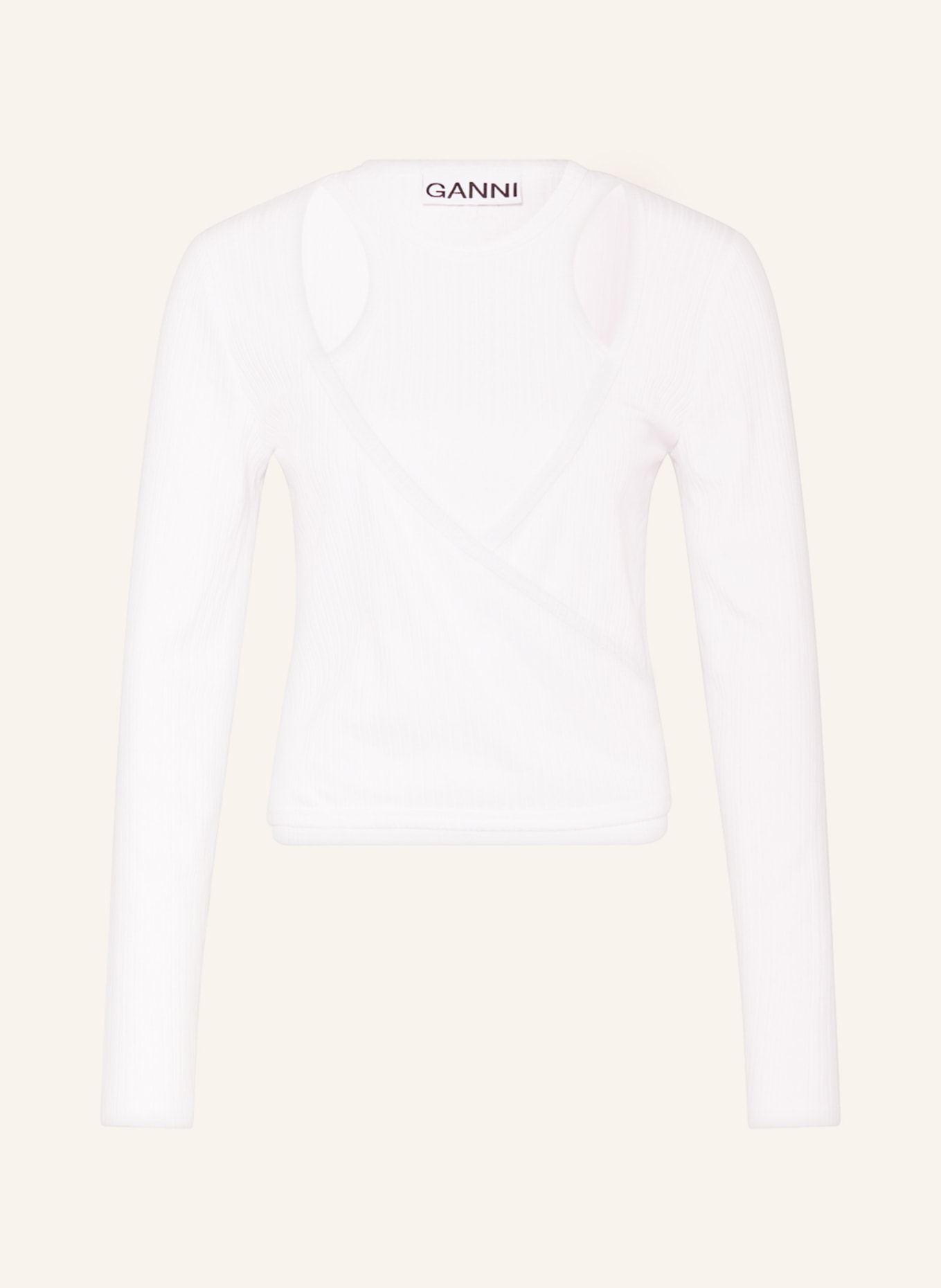 GANNI Wrap shirt, Color: WHITE (Image 1)