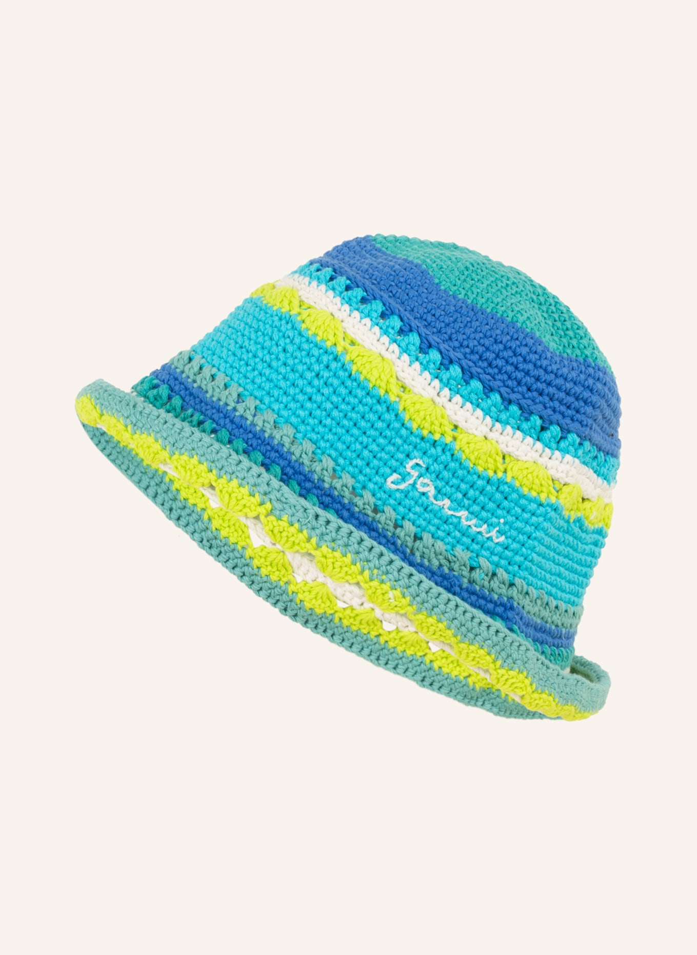 GANNI Bucket hat, Color: TURQUOISE/ BLUE/ WHITE (Image 1)