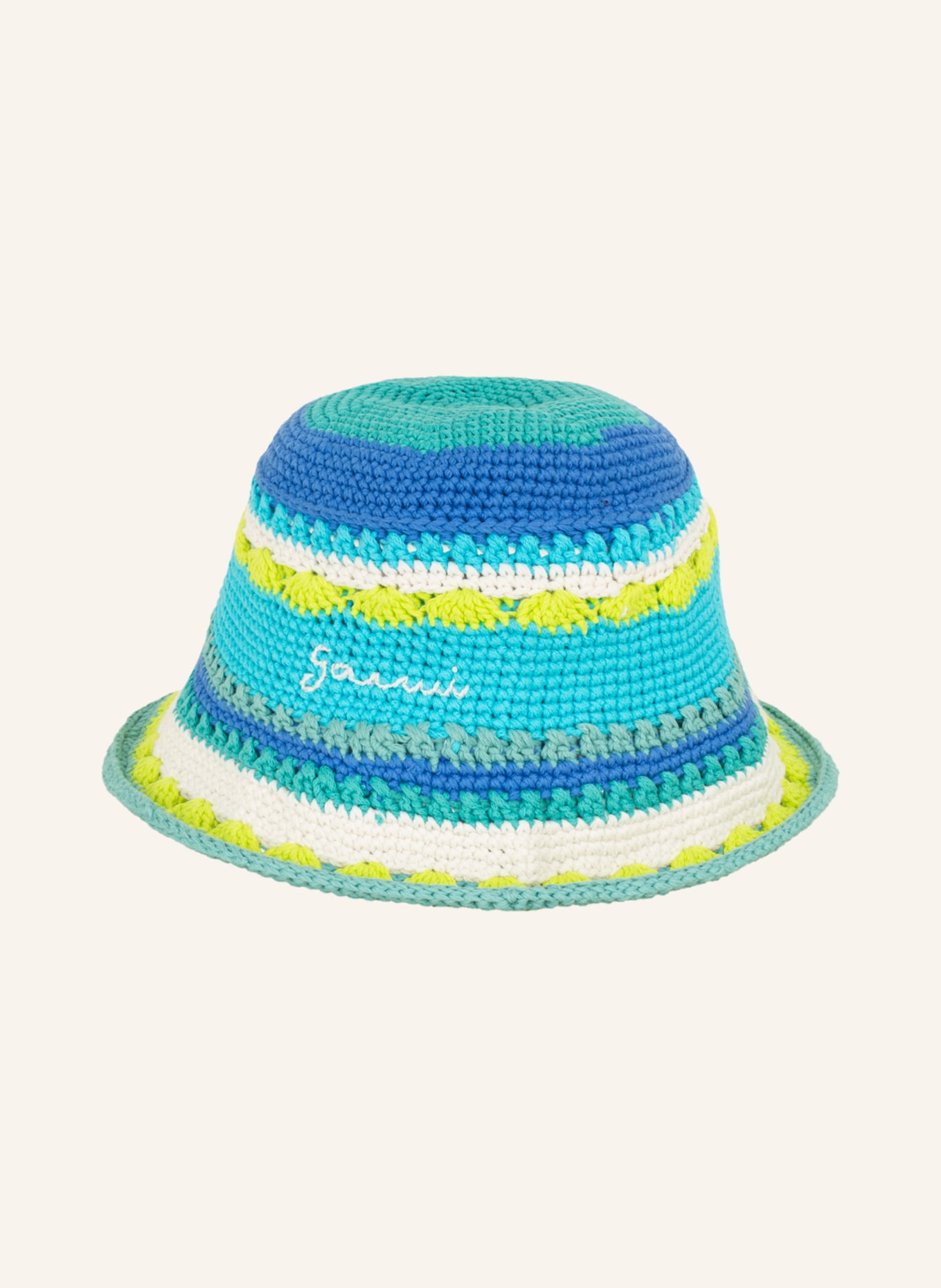 GANNI Bucket-Hat, Farbe: TÜRKIS/ BLAU/ WEISS (Bild 2)