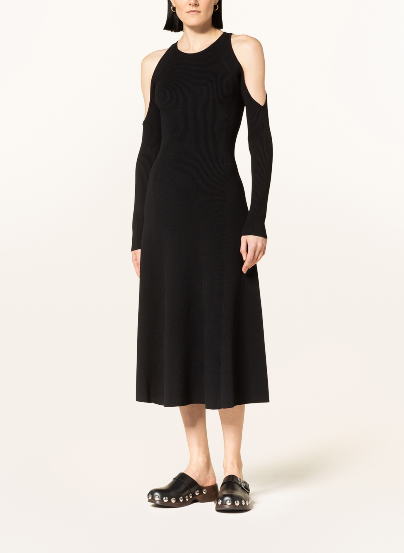 GANNI Knit dress with cut-outs, Color: BLACK (Image 2)