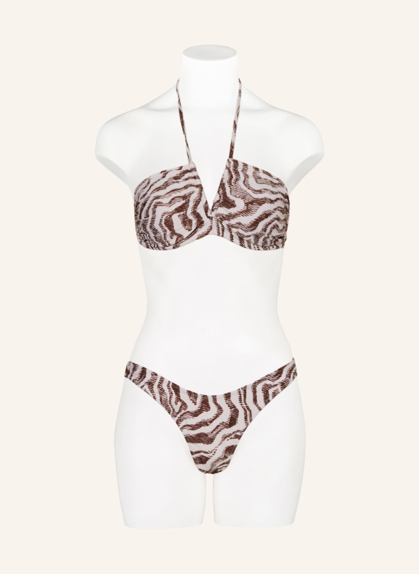 GANNI Brazilian bikini bottoms, Color: CREAM/ BROWN (Image 2)