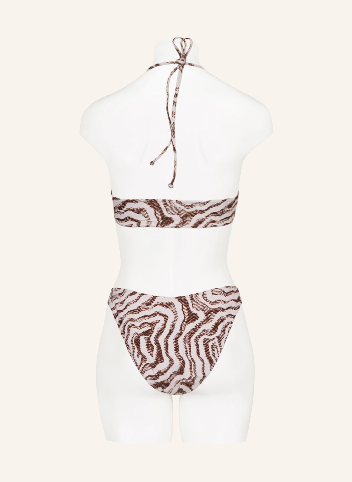 GANNI Brazilian bikini bottoms, Color: CREAM/ BROWN (Image 3)