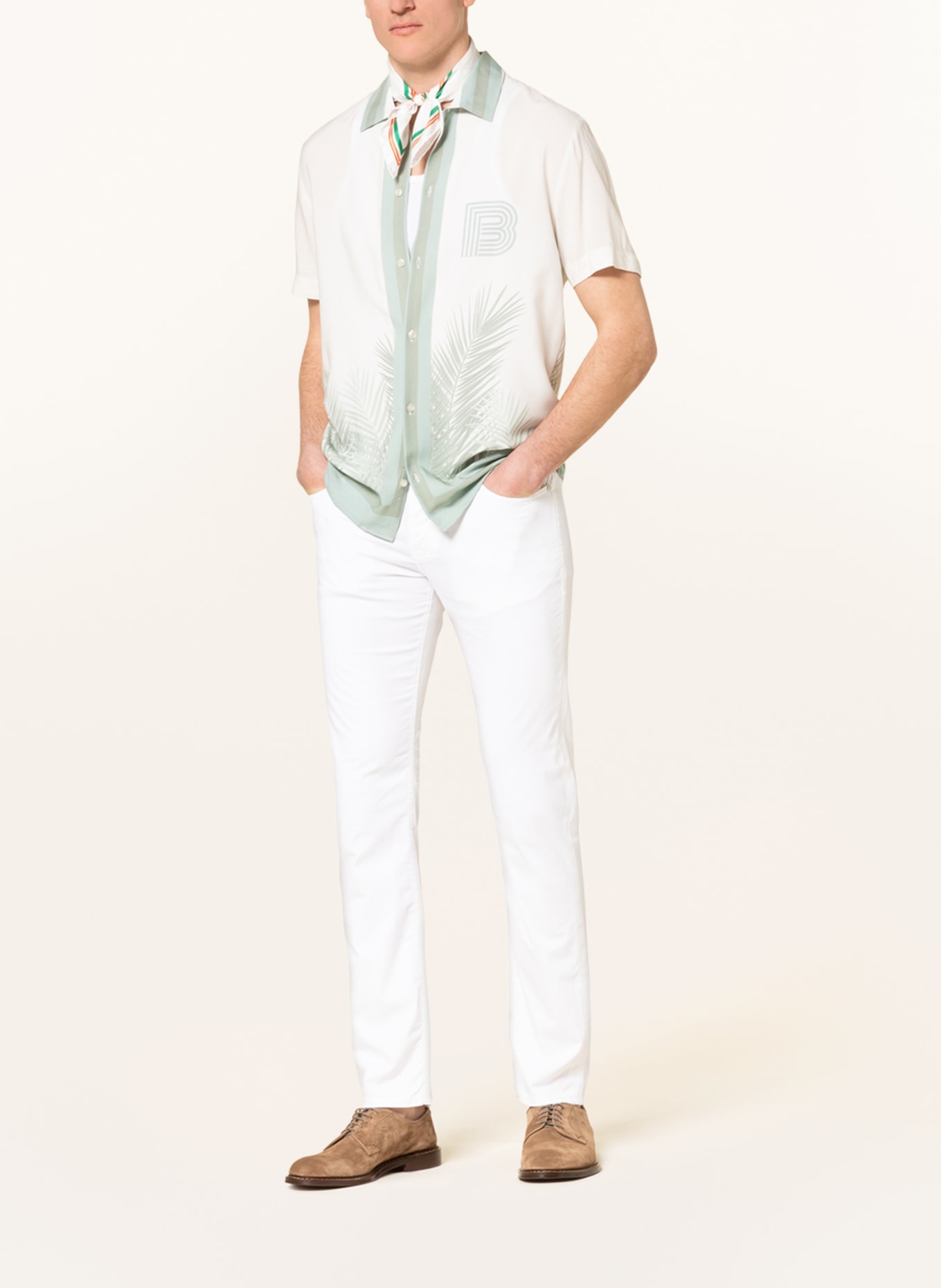 BALDESSARINI Kalhoty Regular Fit: BÍLÁ