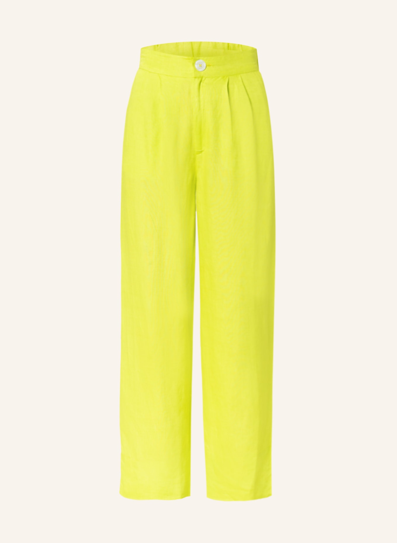 Princess GOES HOLLYWOOD Wide leg trousers with linen, Color: NEON GREEN (Image 1)
