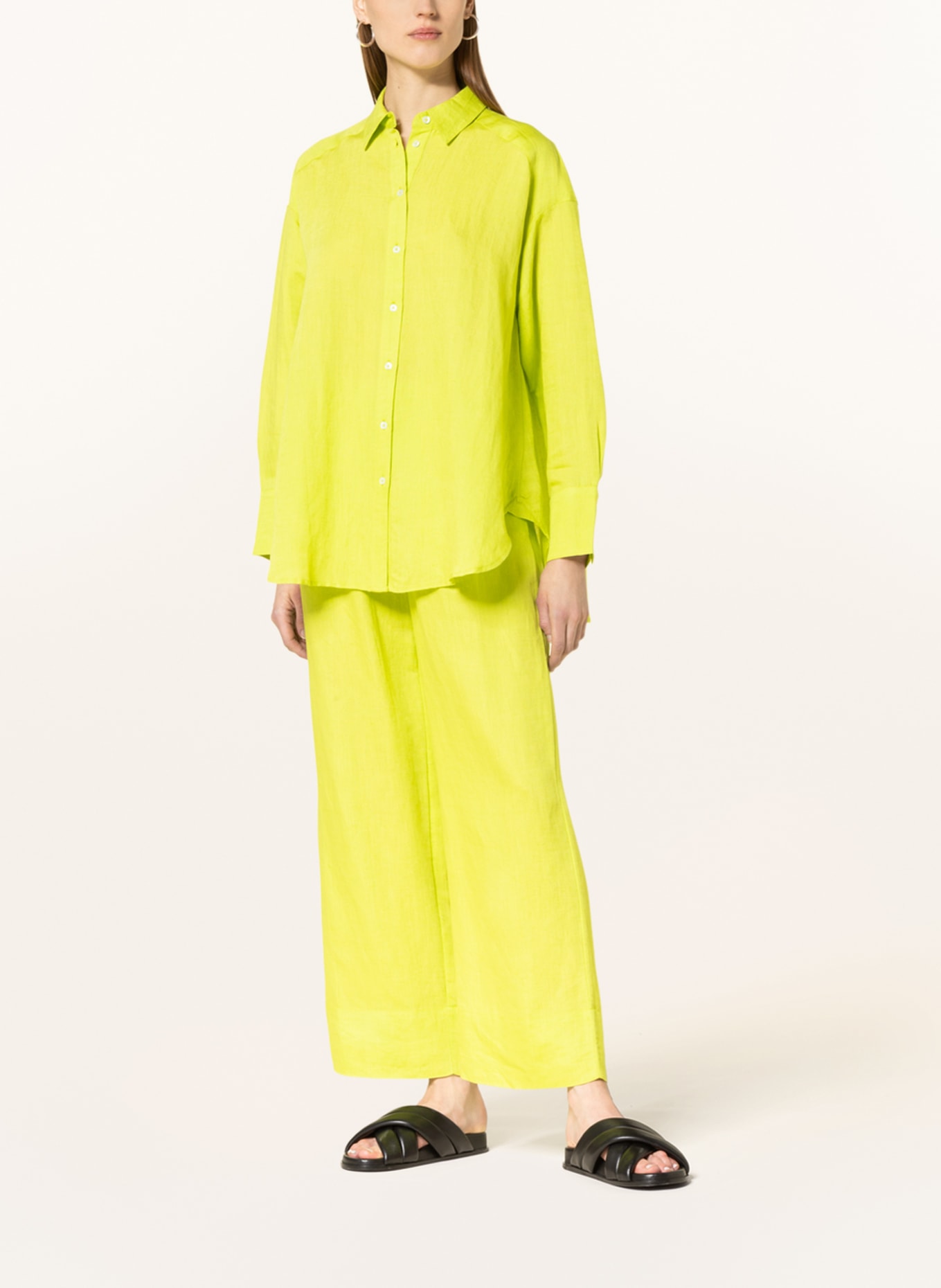 Princess GOES HOLLYWOOD Shirt blouse with linen, Color: NEON GREEN (Image 2)