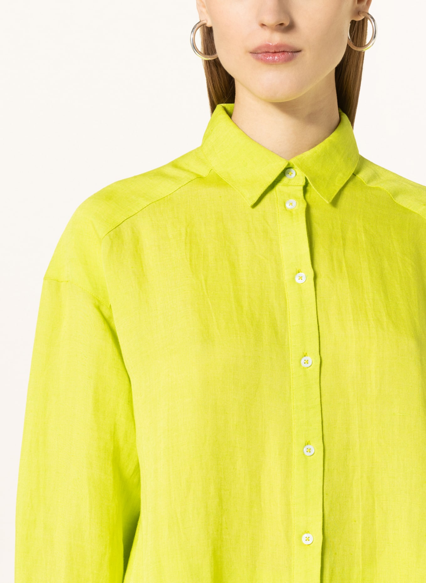 Princess GOES HOLLYWOOD Shirt blouse with linen, Color: NEON GREEN (Image 4)