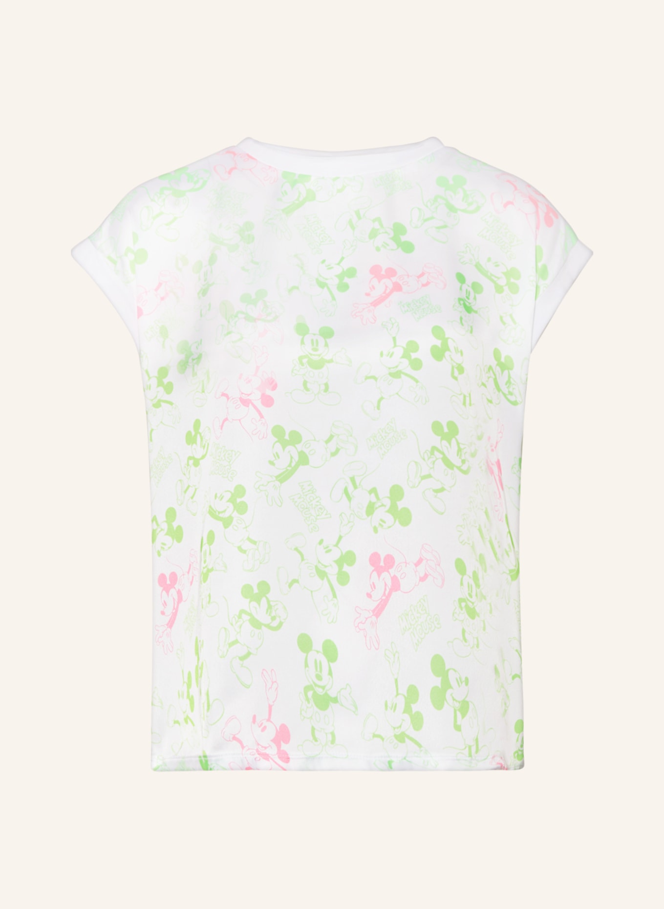 Princess GOES HOLLYWOOD T-shirt in mixed materials, Color: WHITE/ NEON GREEN/ NEON PINK (Image 1)